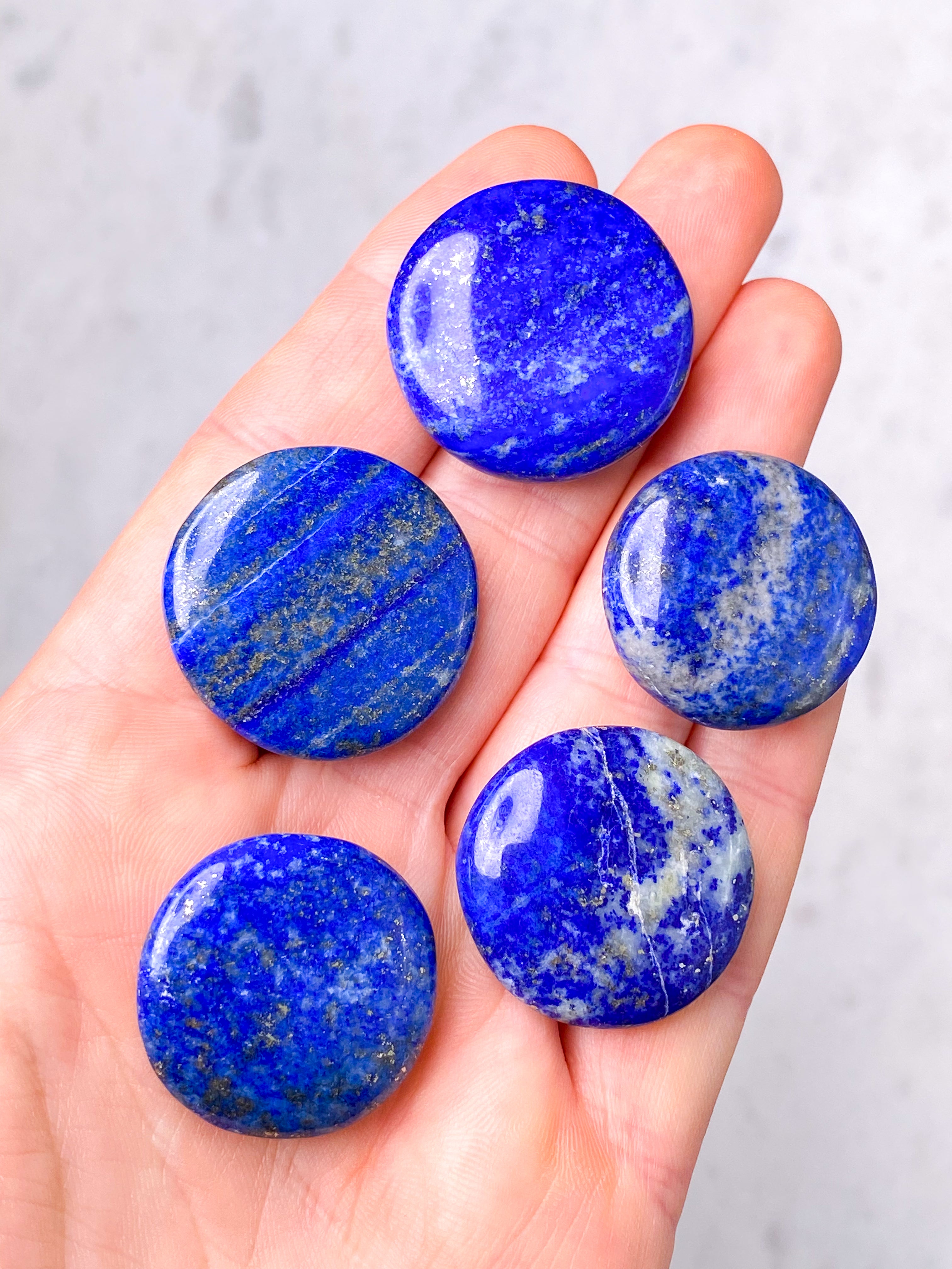 Lapis Lazuli Mini Disc (Flad Poleret Lommesten)