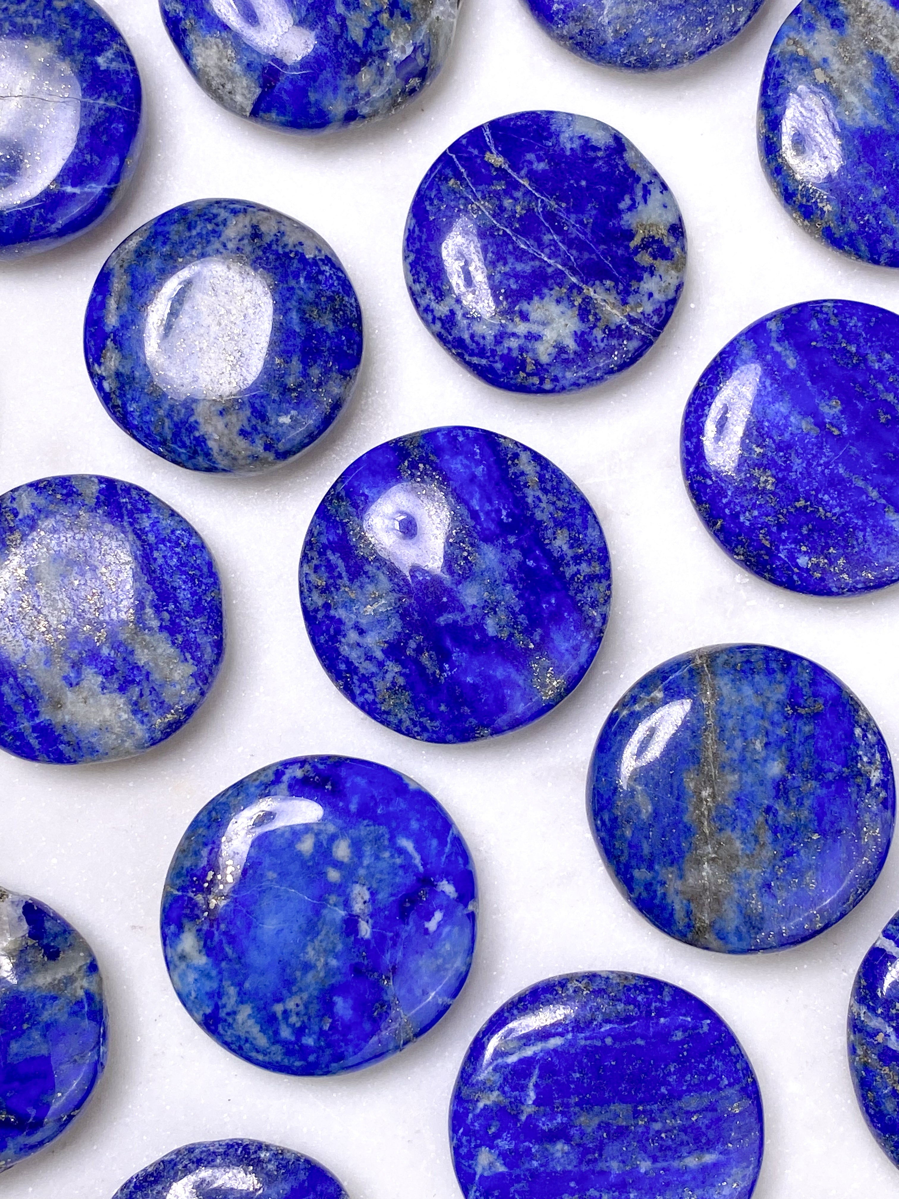 Lapis Lazuli Mini Disc (Flad Poleret Lommesten)