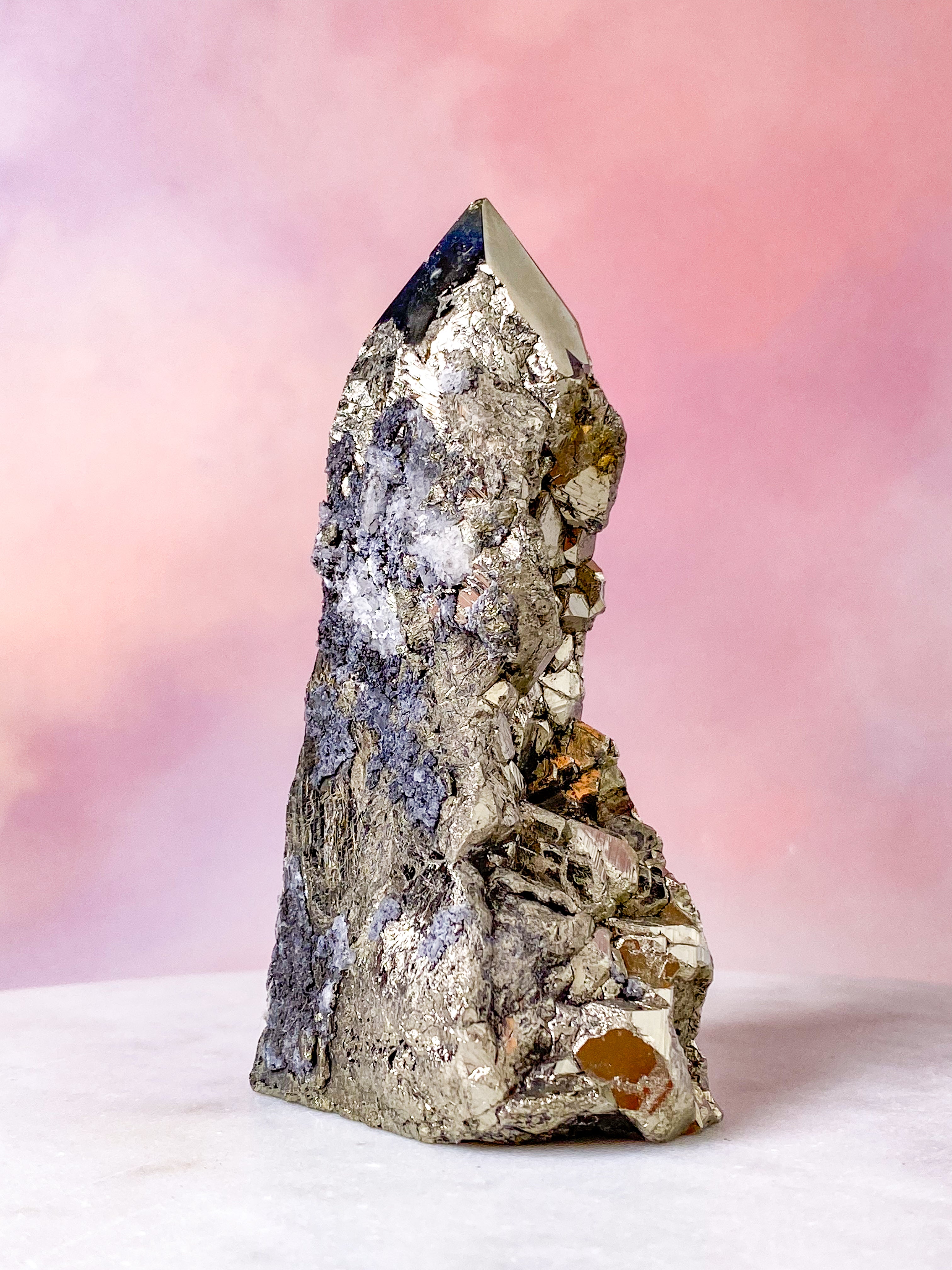 Druzy Pyrit Tårn (Nr. 12)