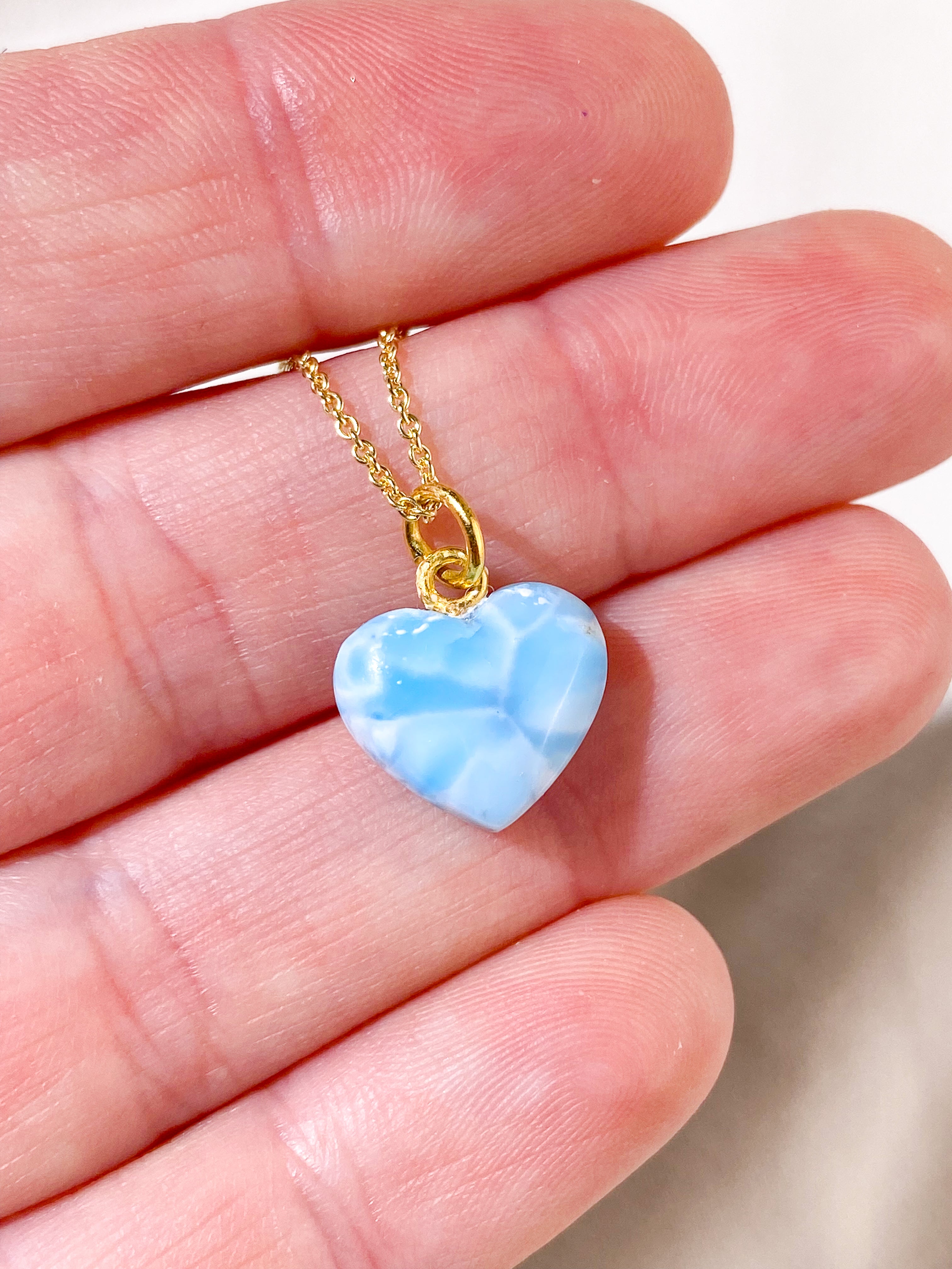 Larimar Hjärtformad Hängsmycke (Nr. 4)