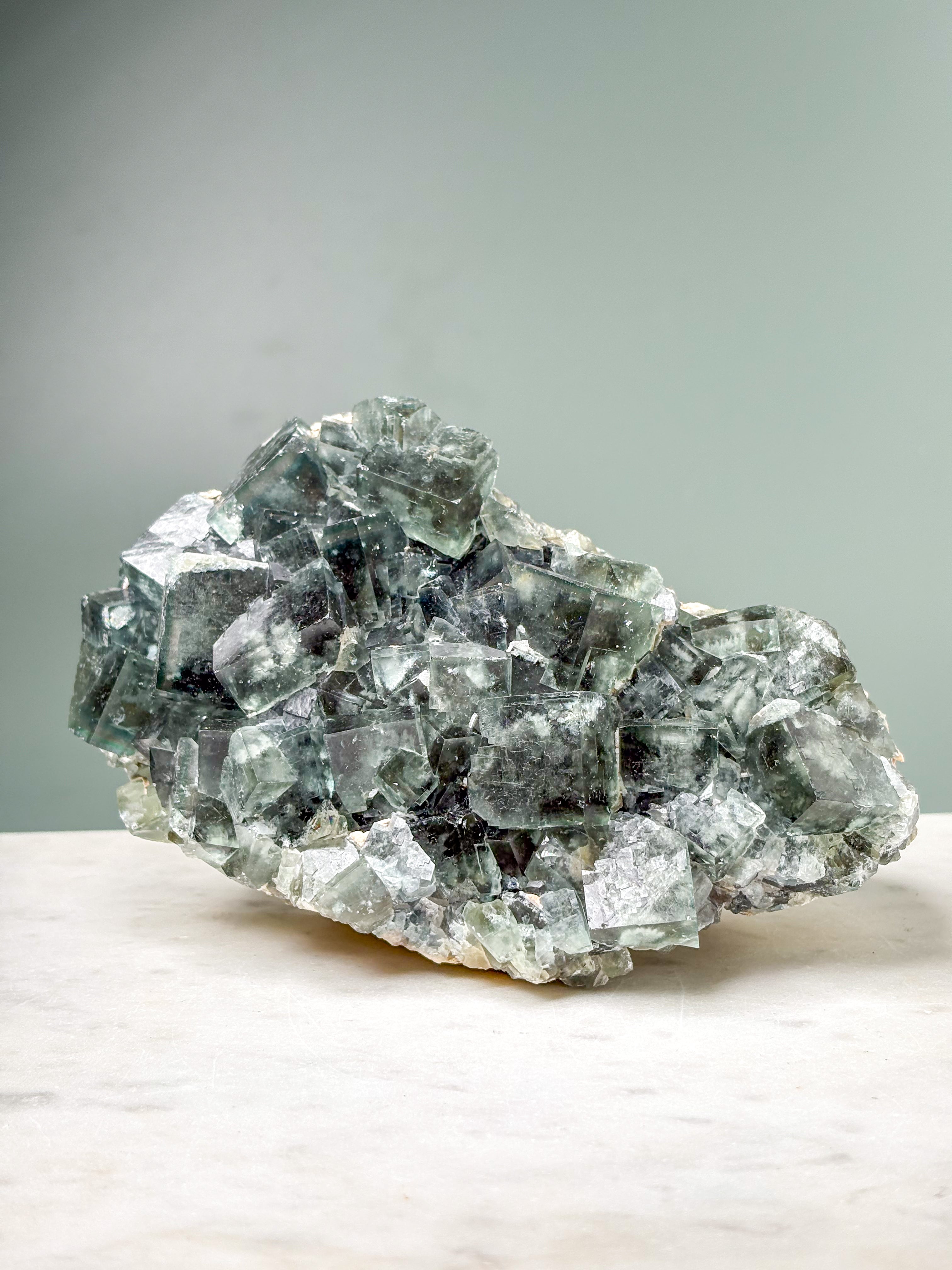 Grönt fluoritkluster (nr 5) Exklusiv kvalitet