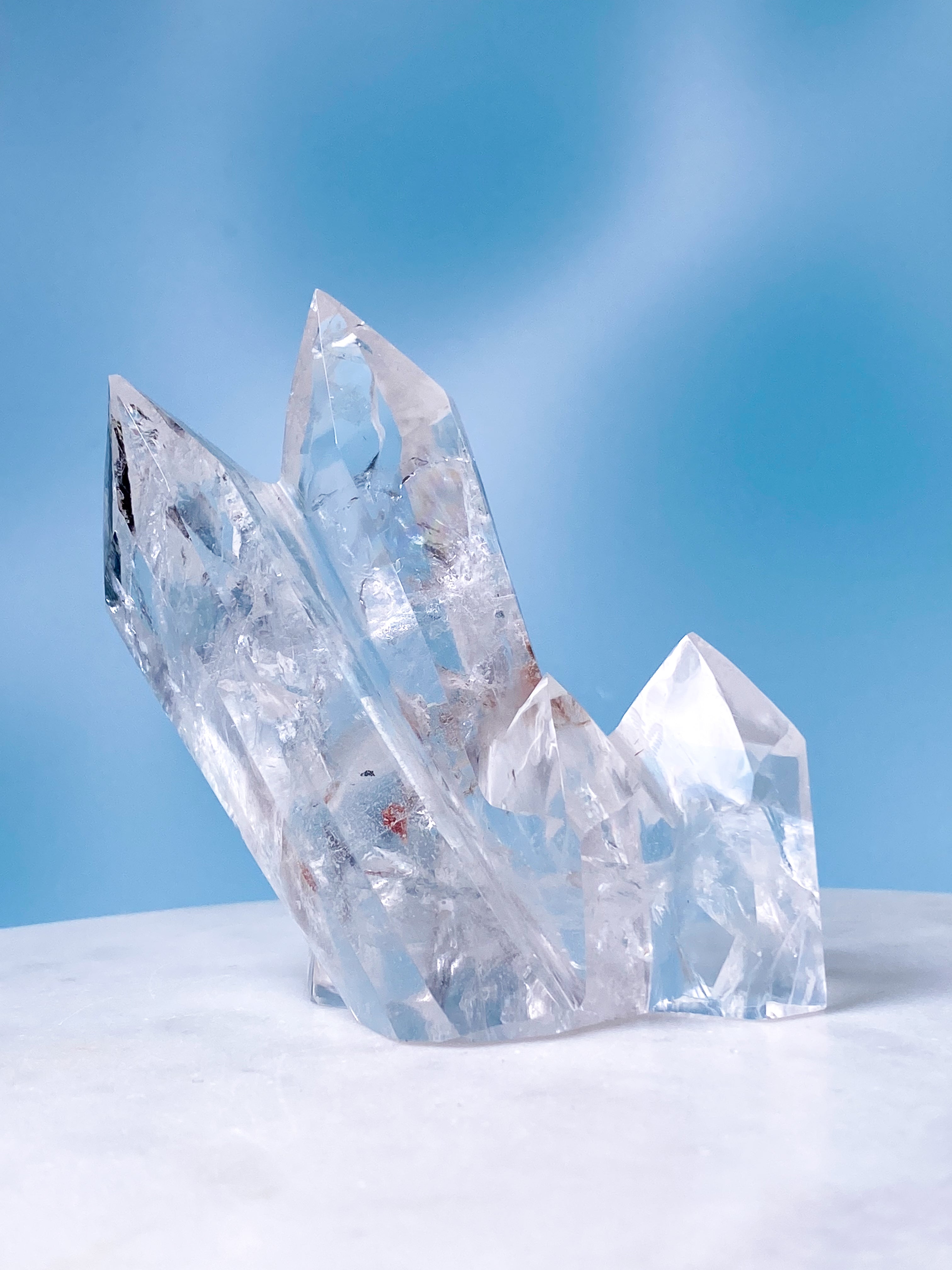 Utskärning av bergkristallkluster (nr 4) Exklusiv kvalitet