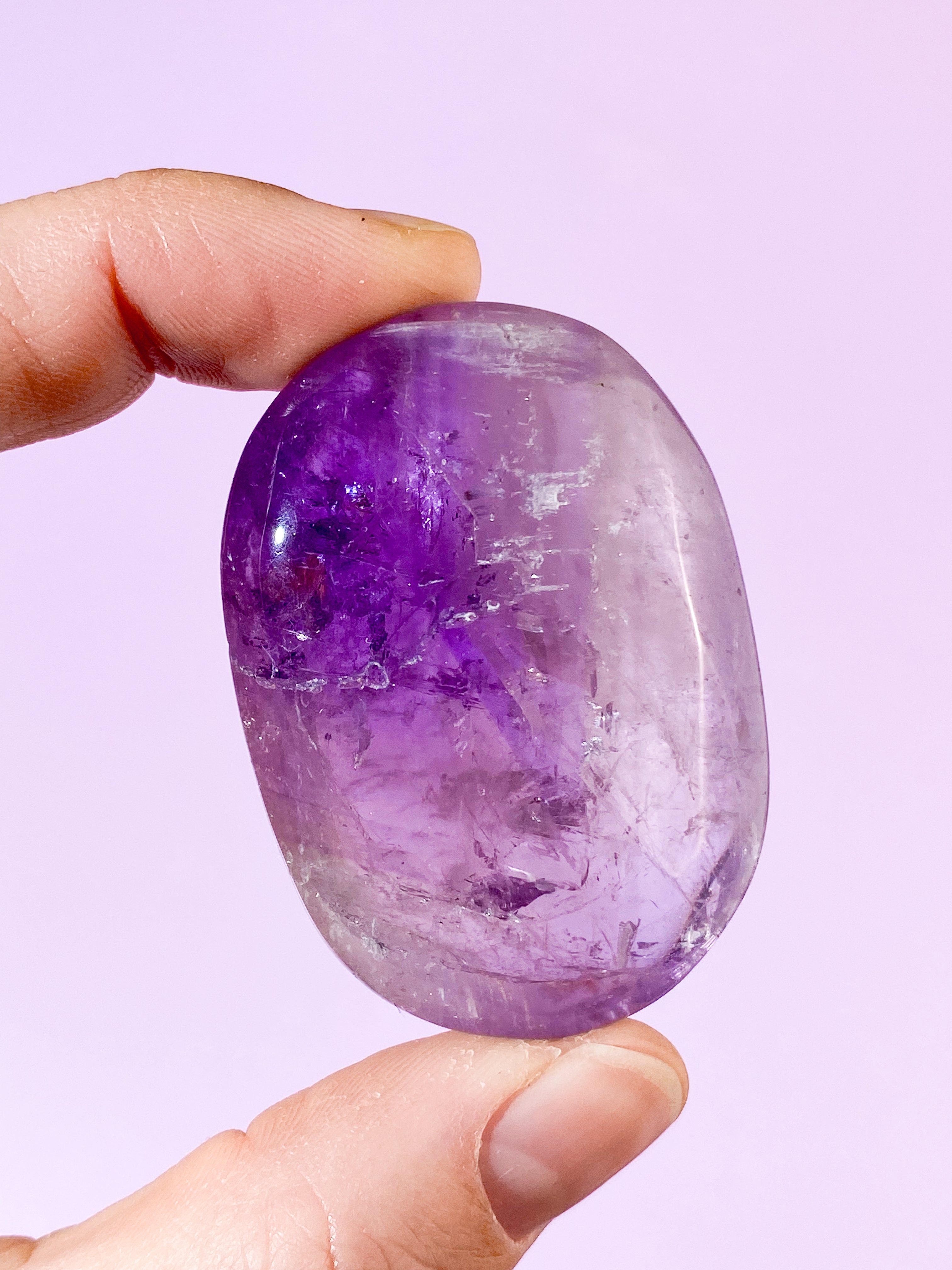 Smokey Fantom Ametist Palmstone (Nr. 9)