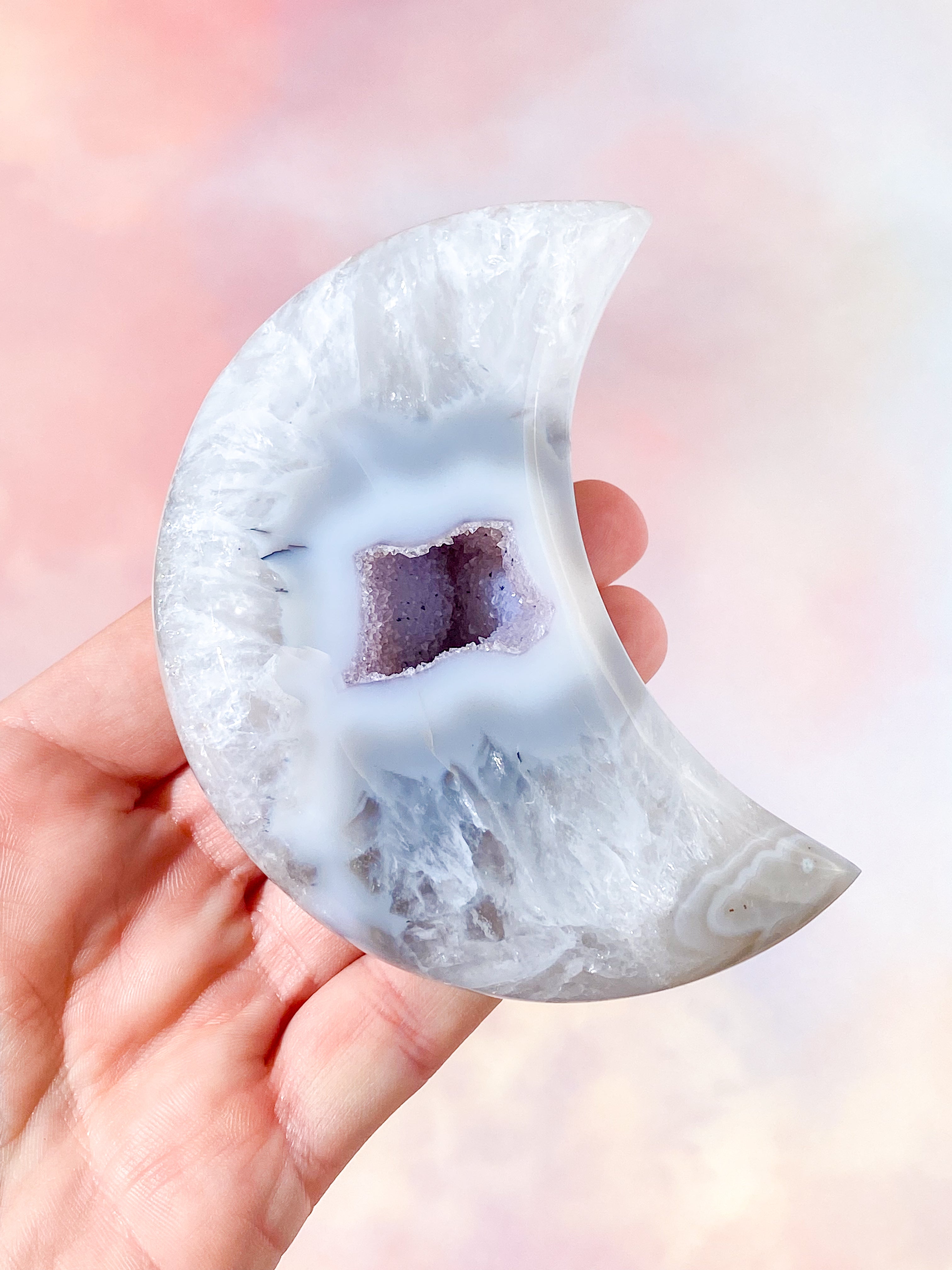 Druzy Agat Måne (Nr. 1)