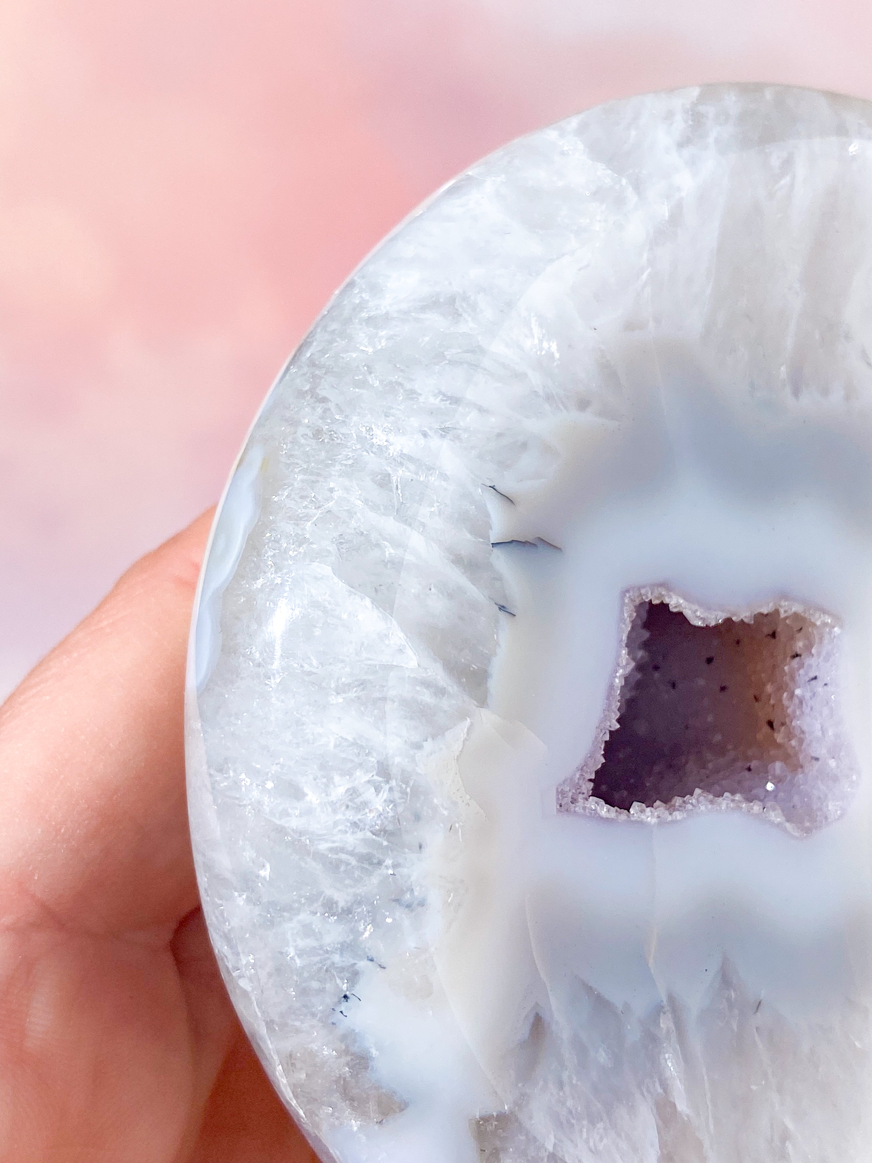 Druzy Agat Måne (Nr. 1)