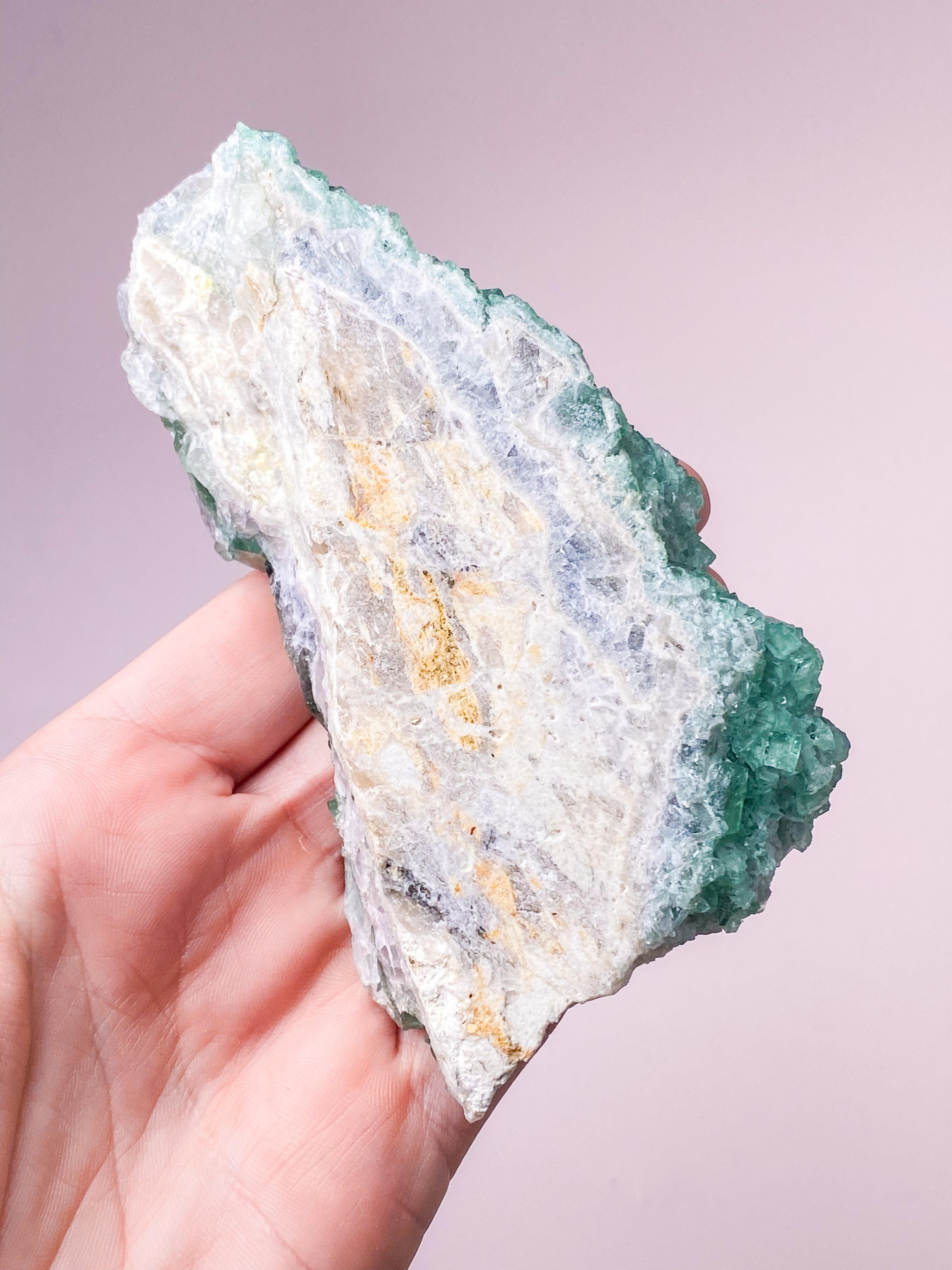 Grøn Kubisk Fluorit Klynge (Nr. 30) Eksklusiv Kvalitet