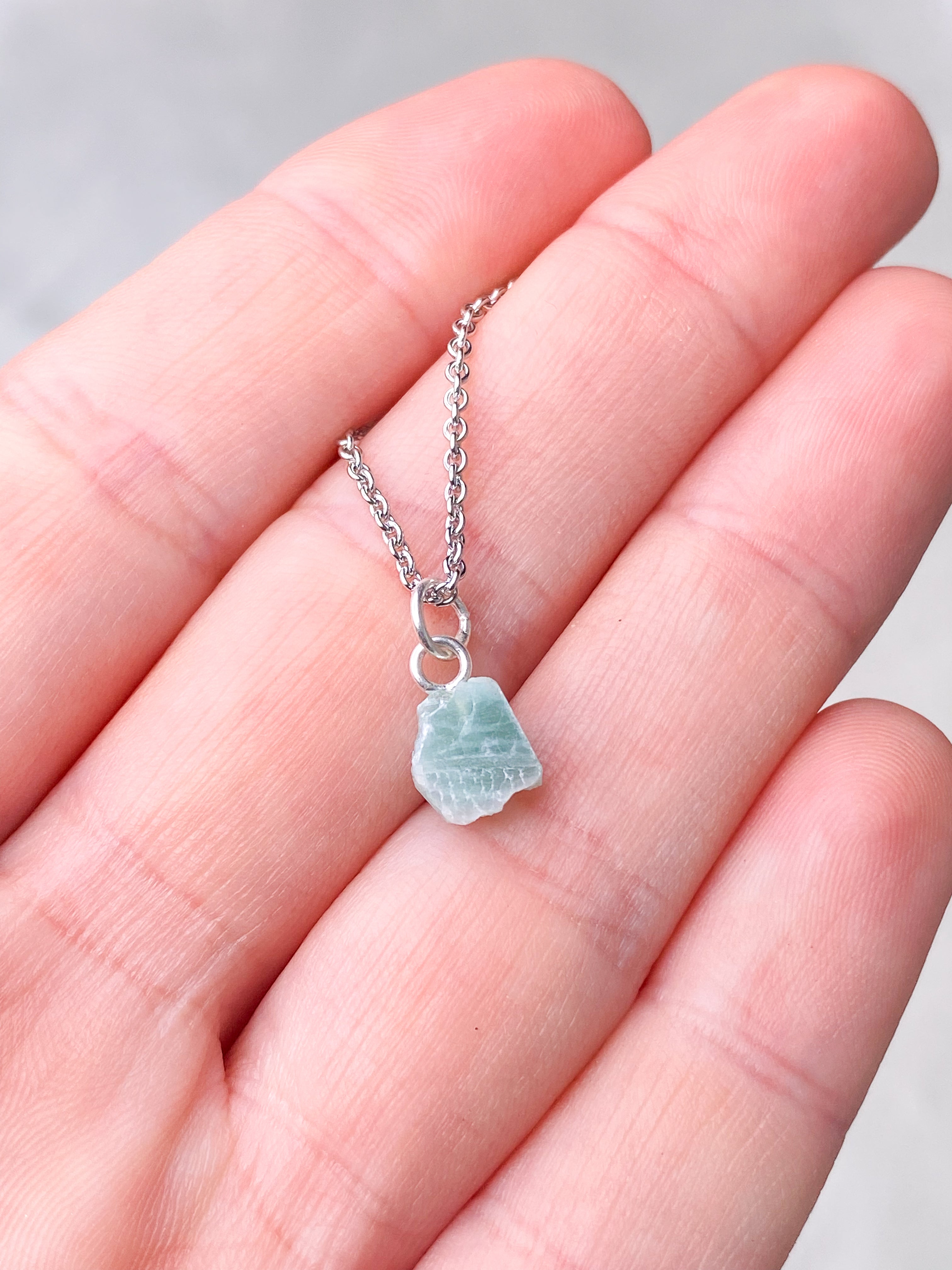 Amazonit Facet Necklace (18K guldpläterad)