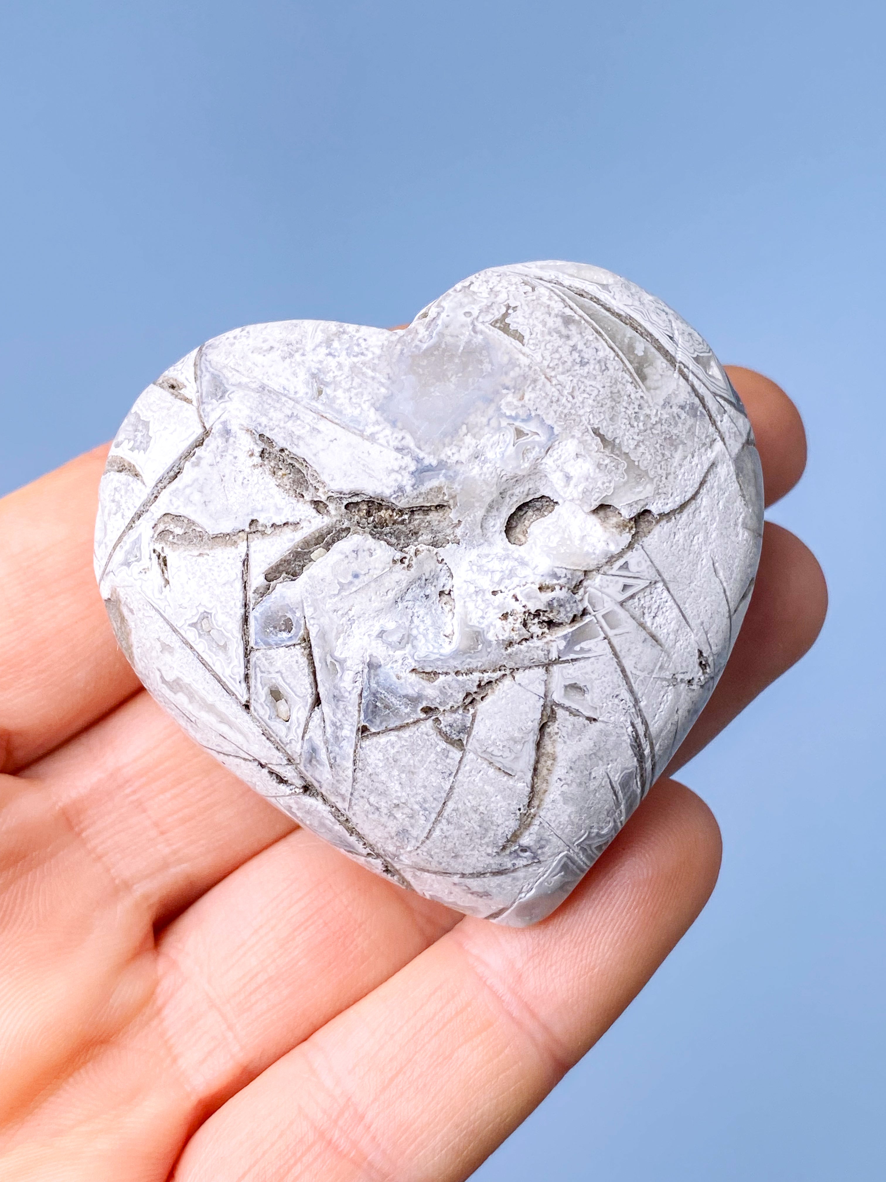 Vitt mexikanskt agathjärta (nr 1)