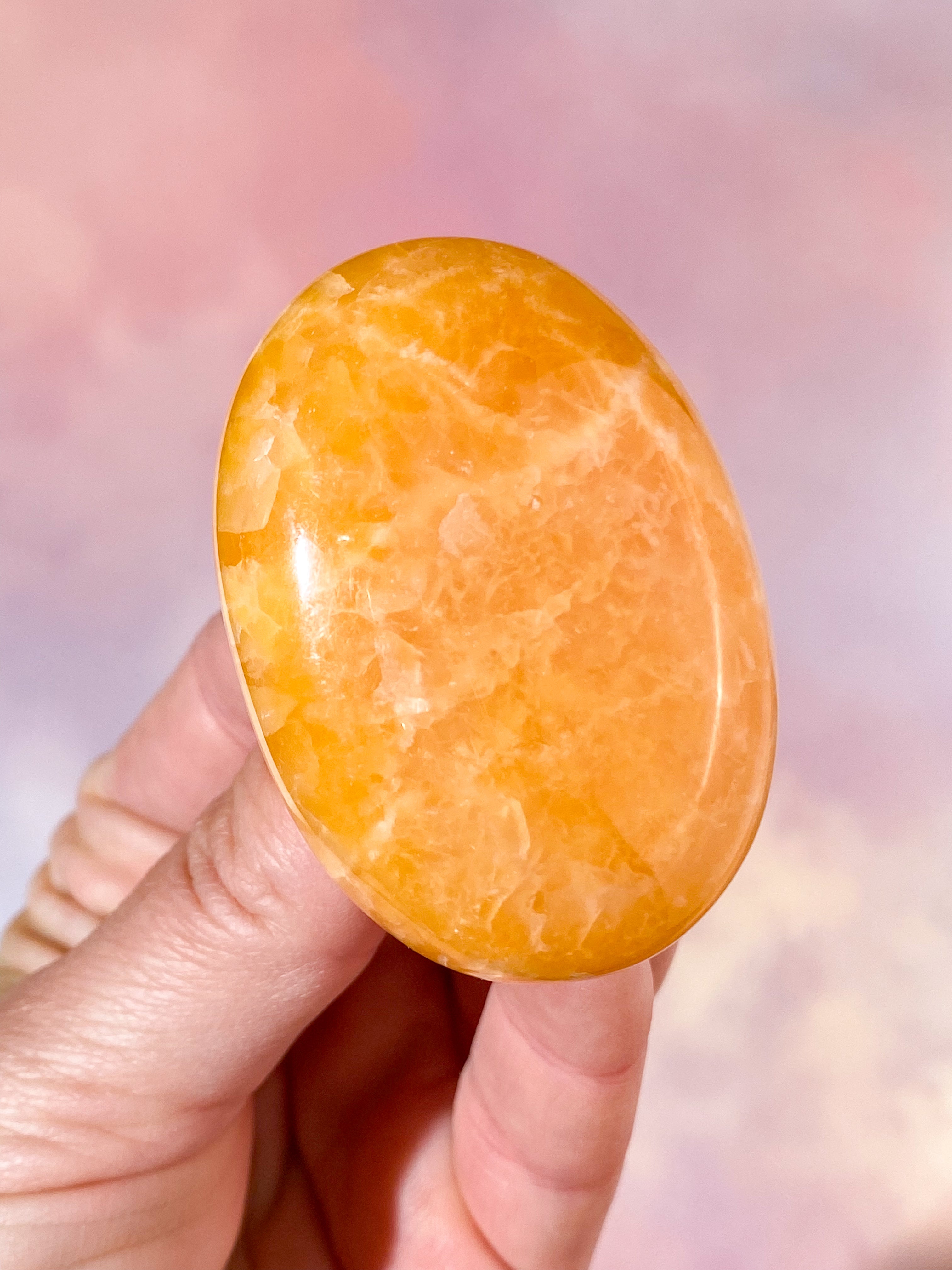 Orange Kalcit Palmstone (Nr. 12)