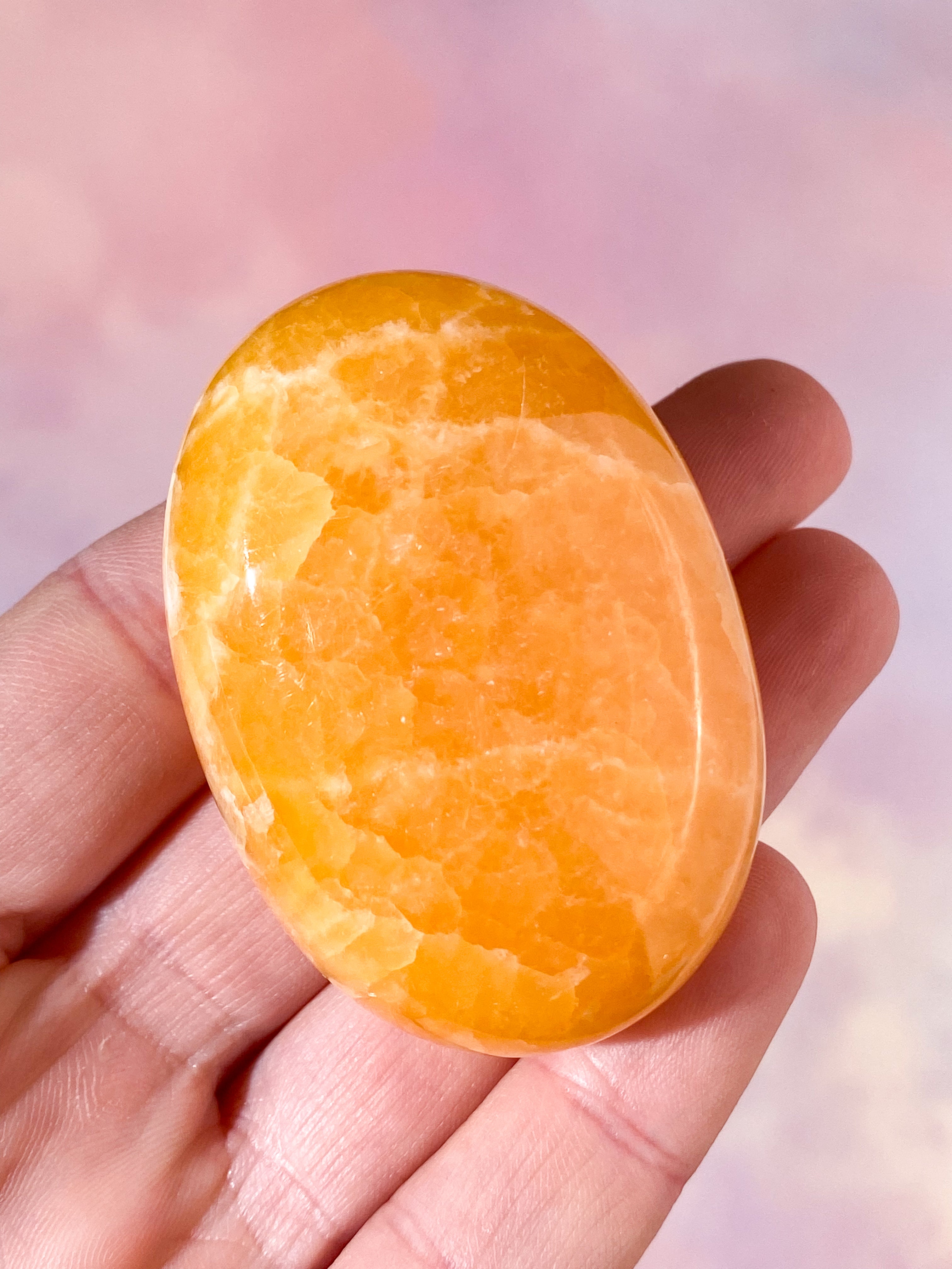 Orange Kalcit Palmstone (Nr. 12)