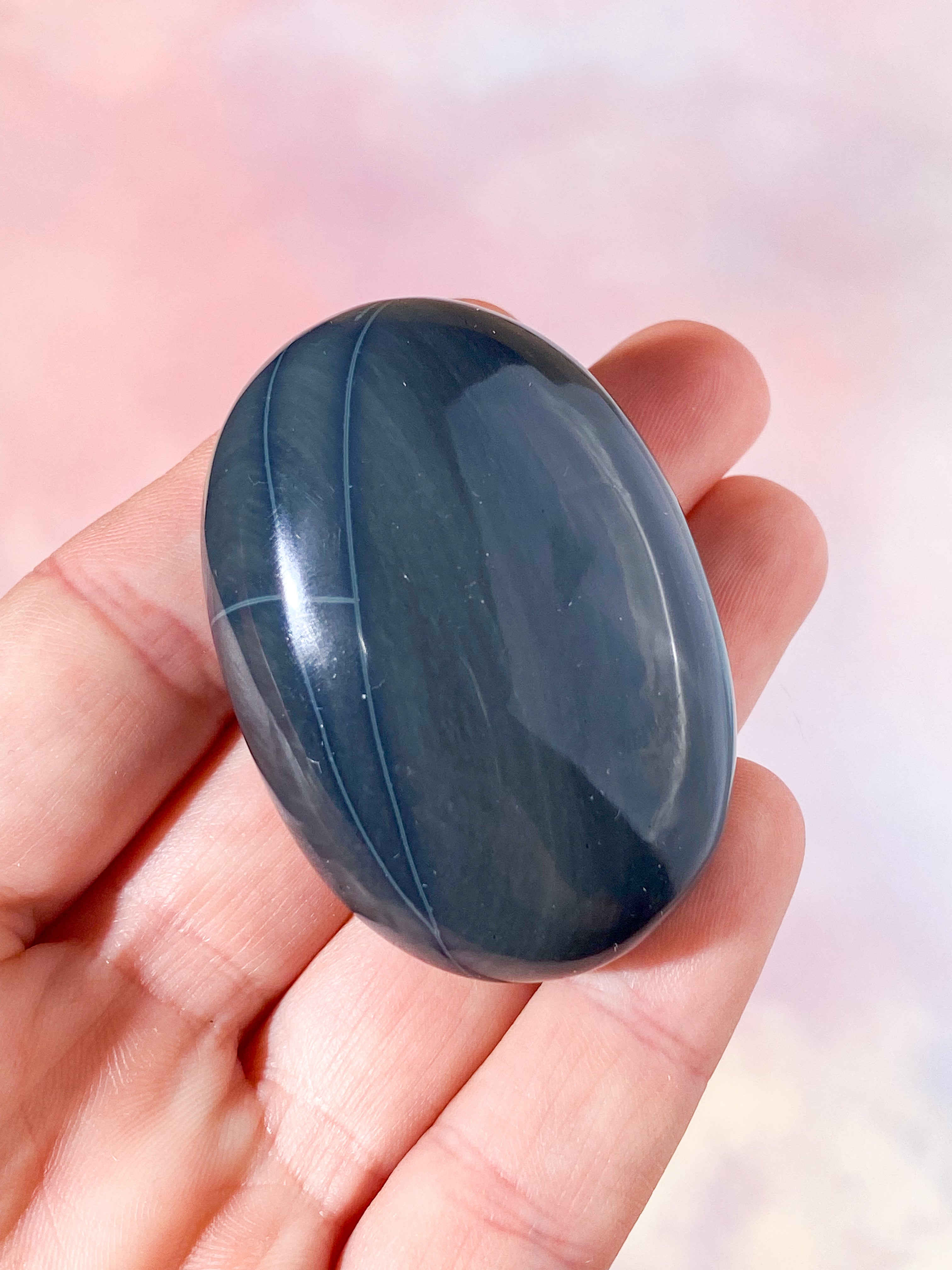 Spiderweb Obsidian Palmstone (Nr. 4)