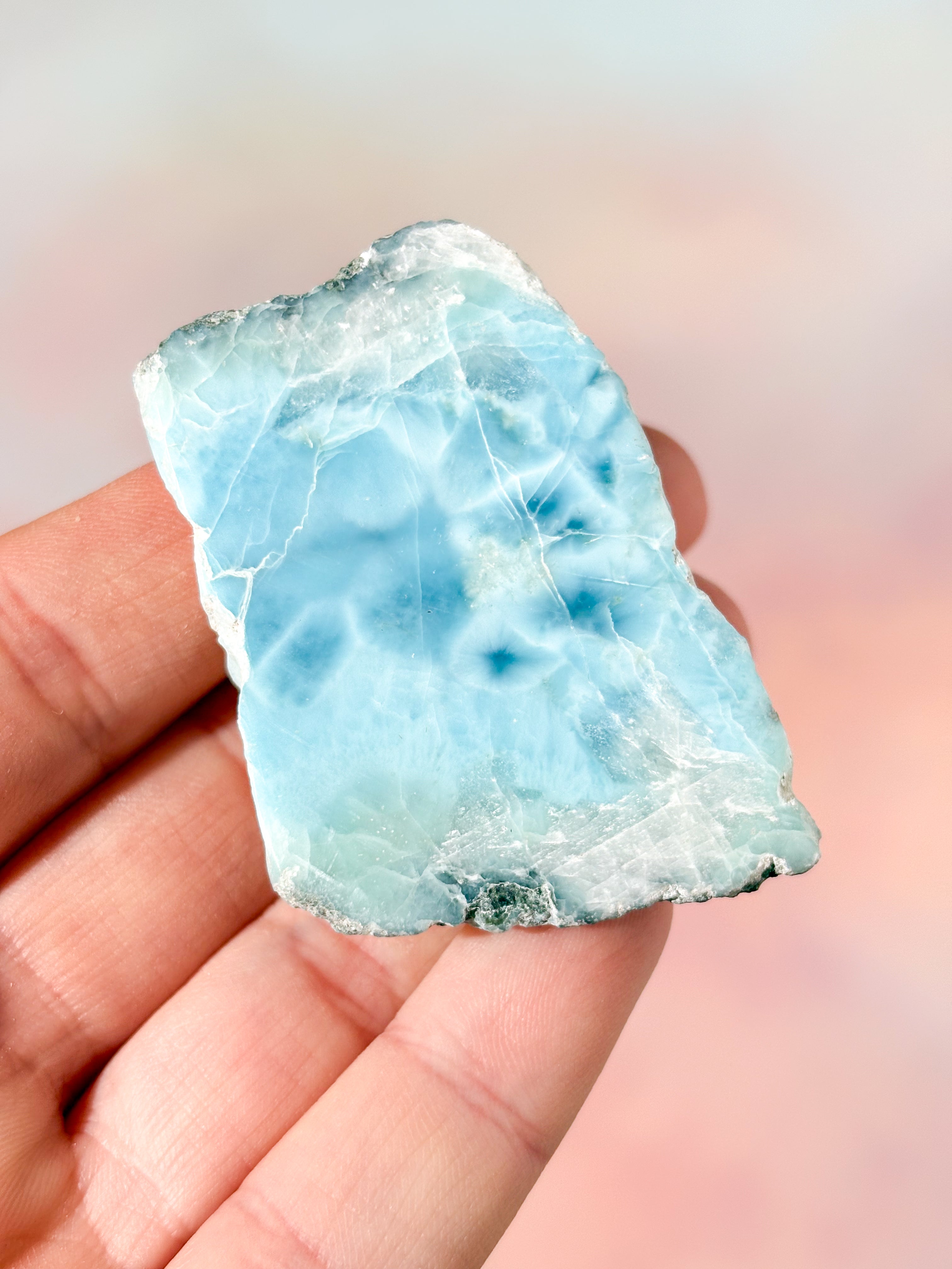 Larimar Rå Poleret (Nr. 51) Eksklusiv Kvalitet