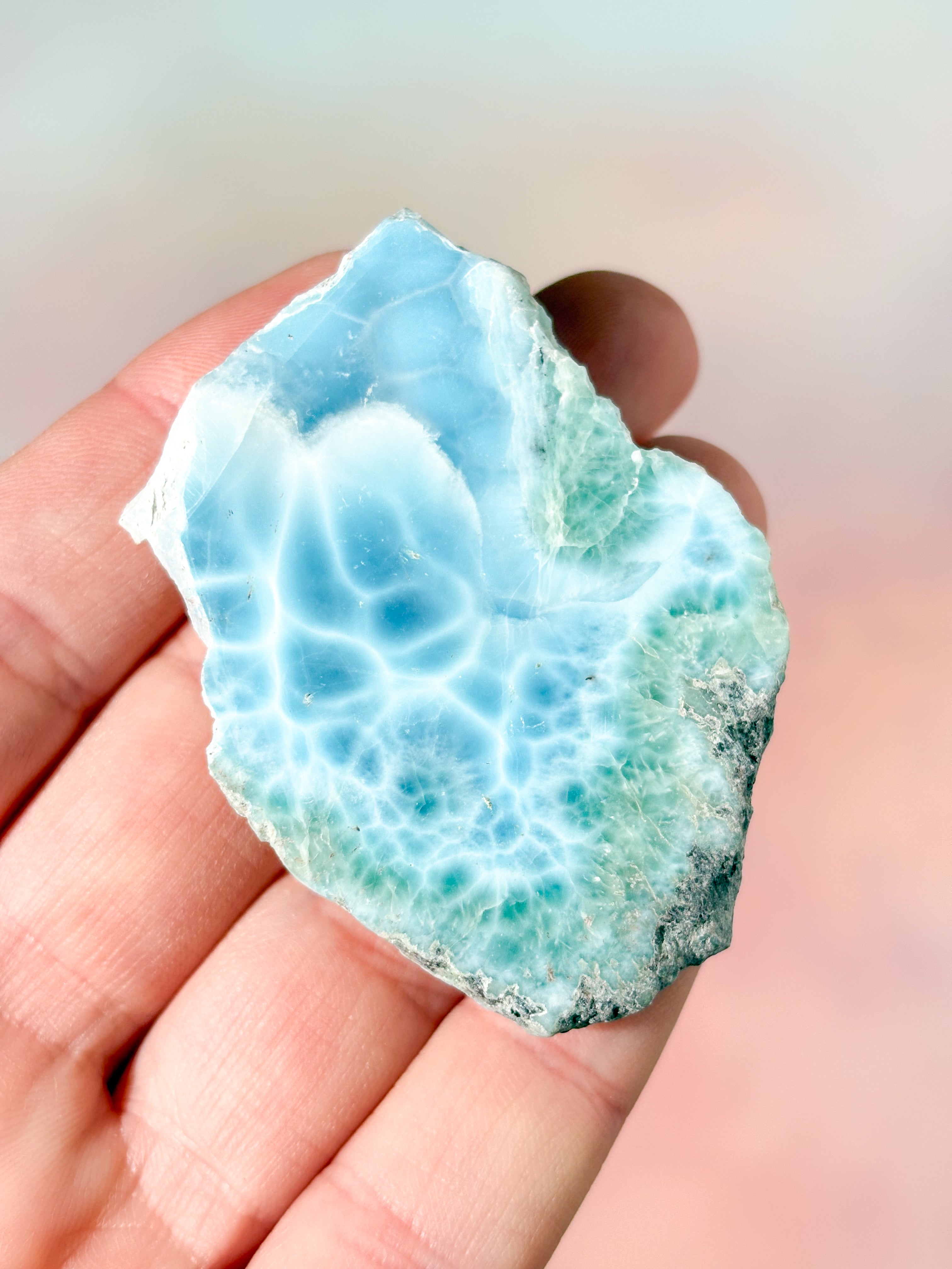 Larimar Rå Poleret (Nr. 53) Eksklusiv Kvalitet