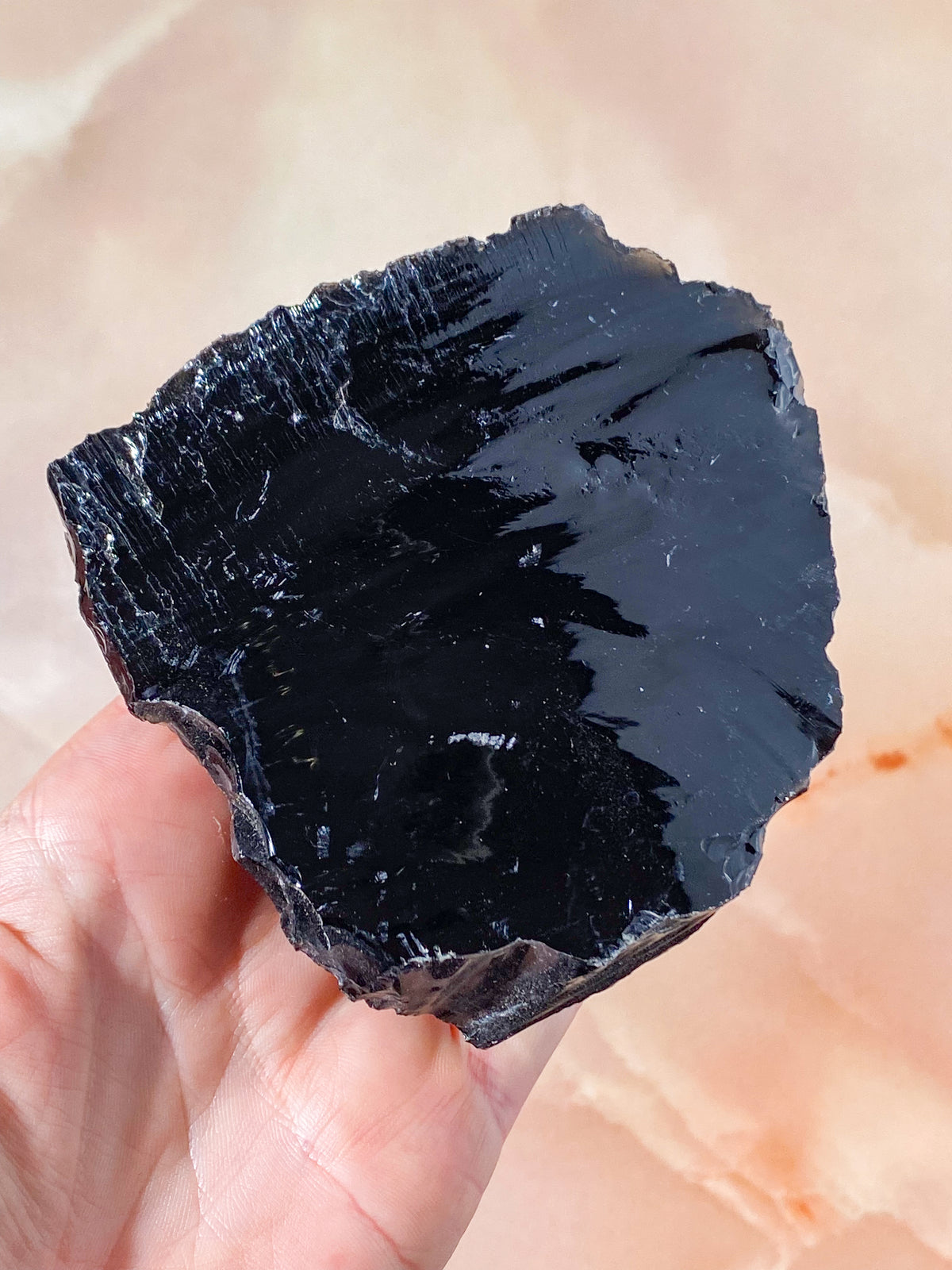 Rå svart obsidian (nr 2)
