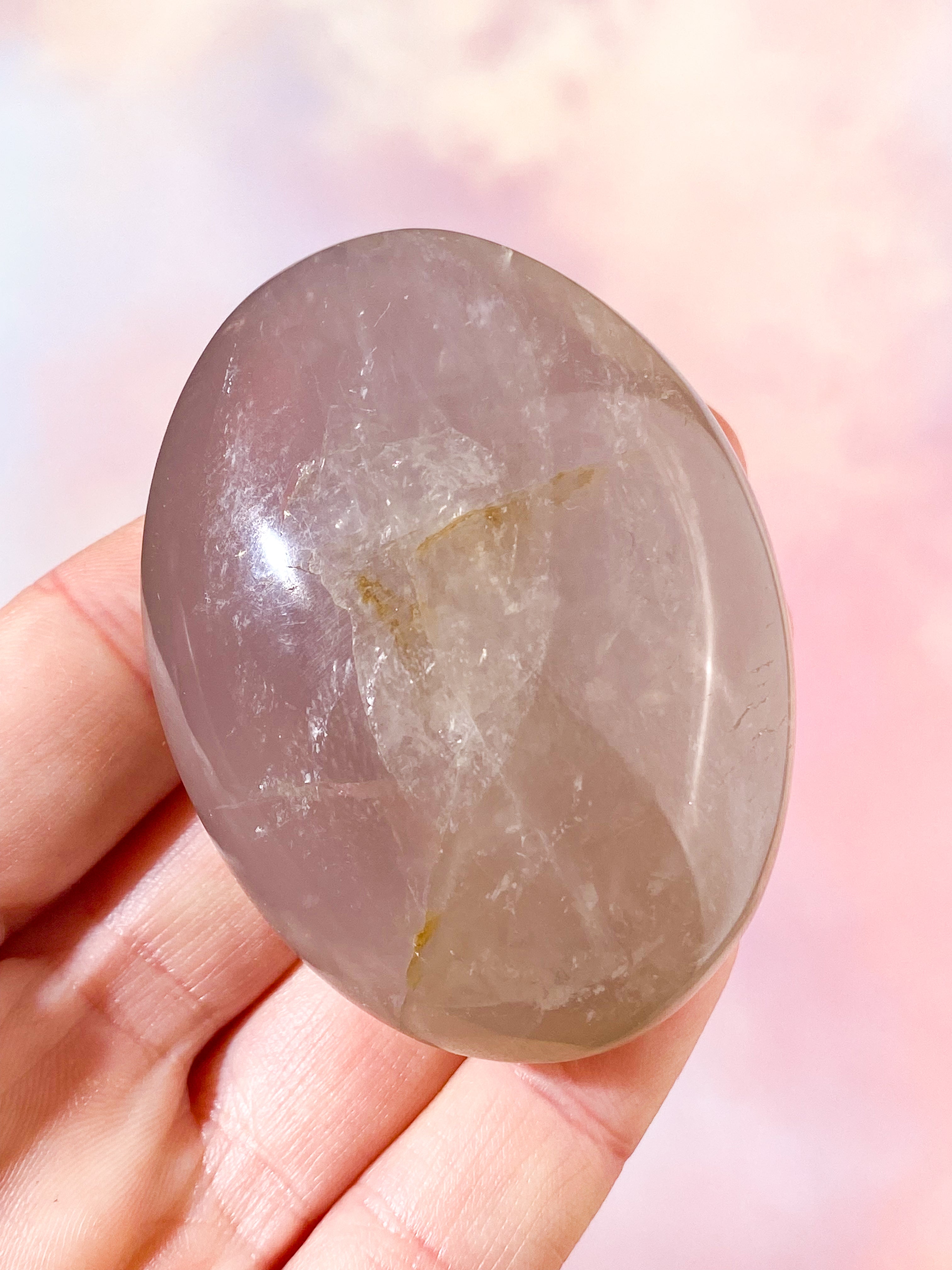 Blå Rosakvarts Palmstone (Nr. 3)