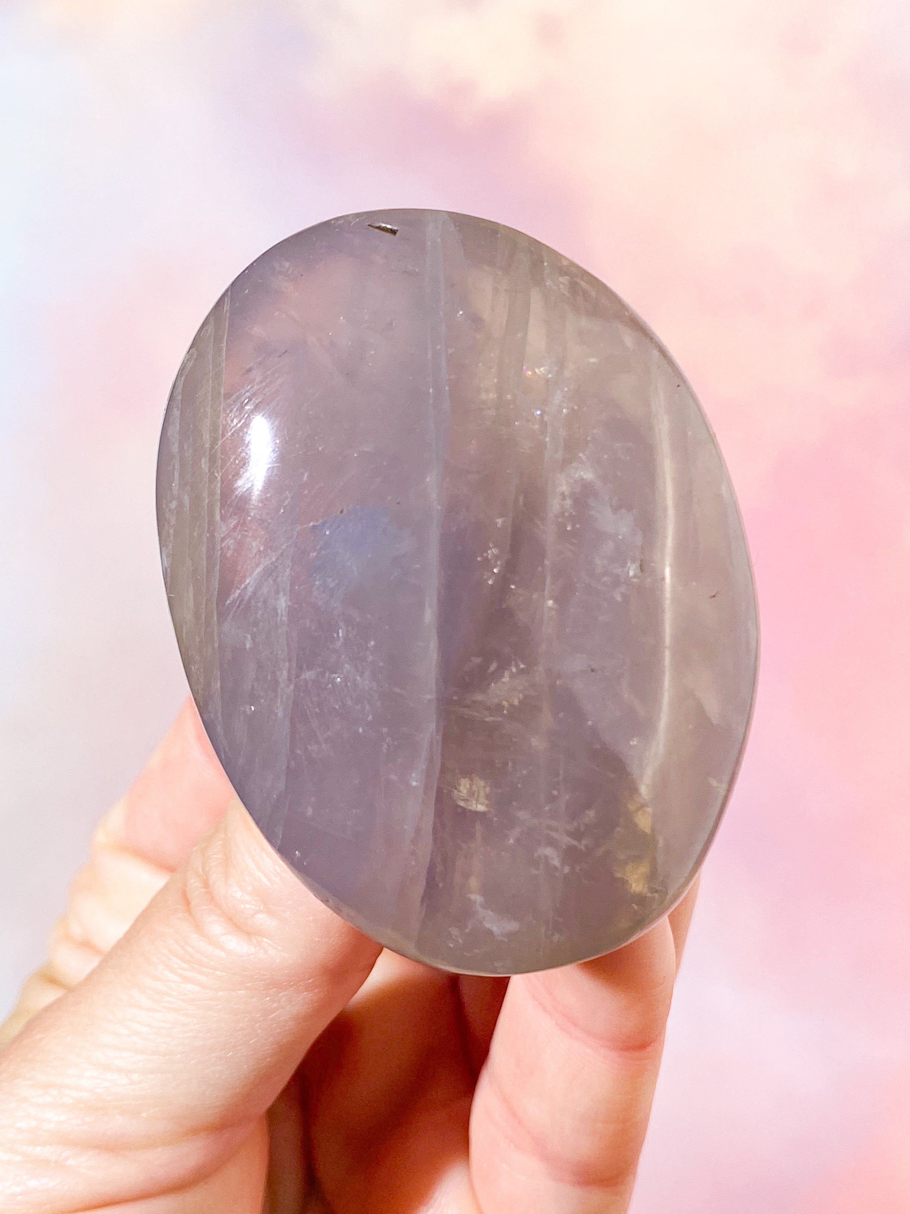 Blå Rosakvarts Palmstone (Nr. 5)