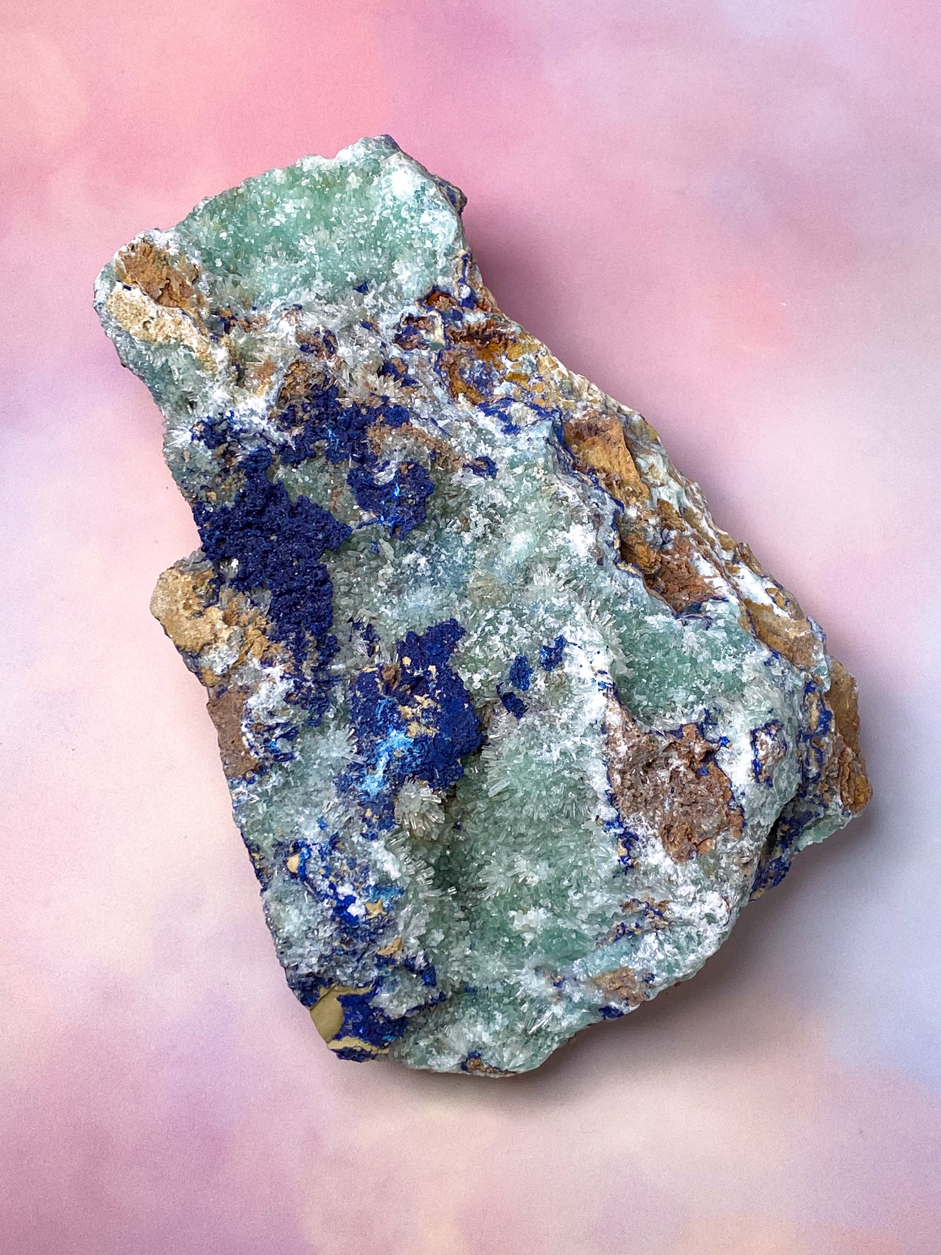 Jätte Smithsonit med Azuritkluster (nr 1)