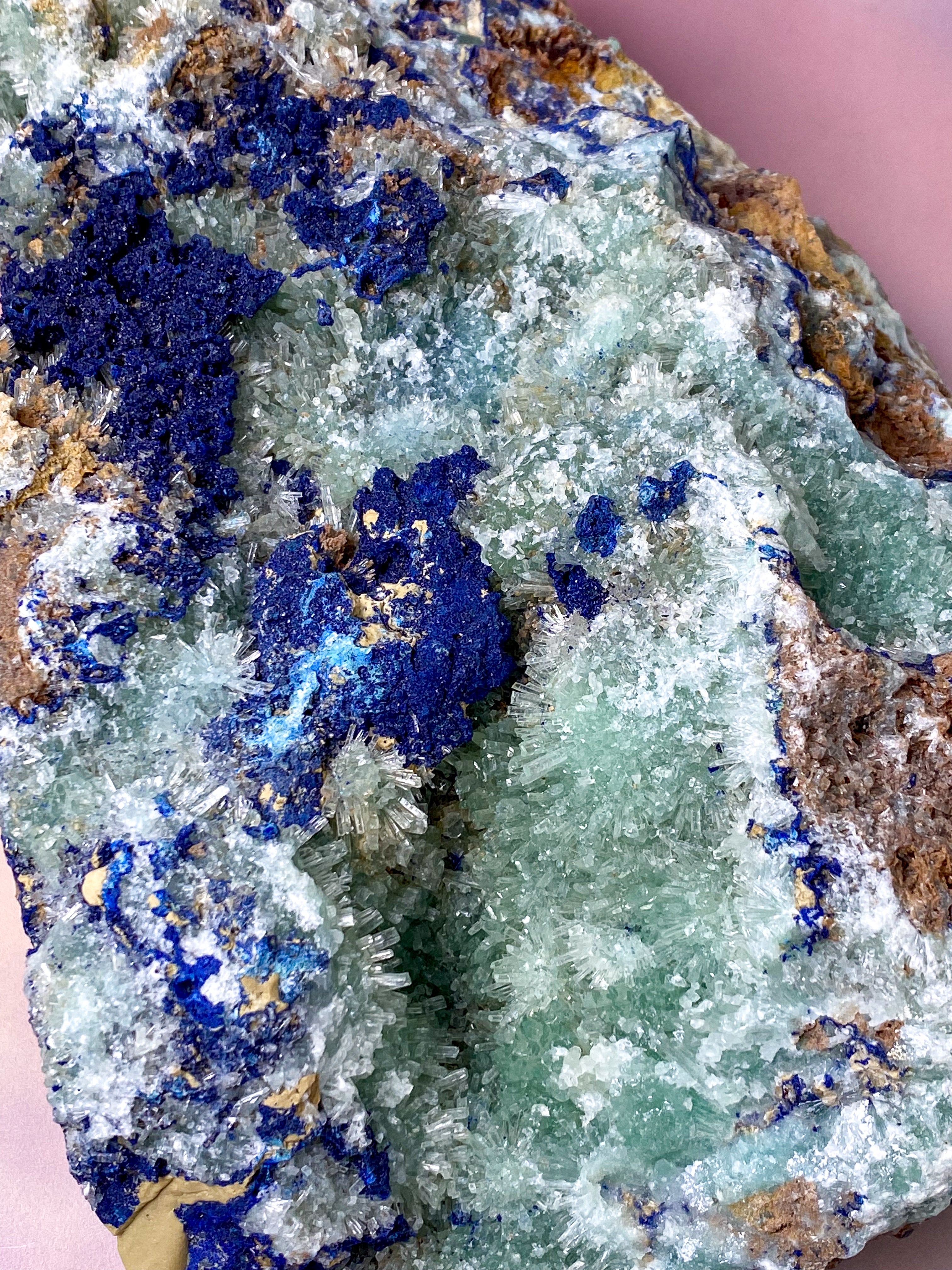 Jätte Smithsonit med Azuritkluster (nr 1)