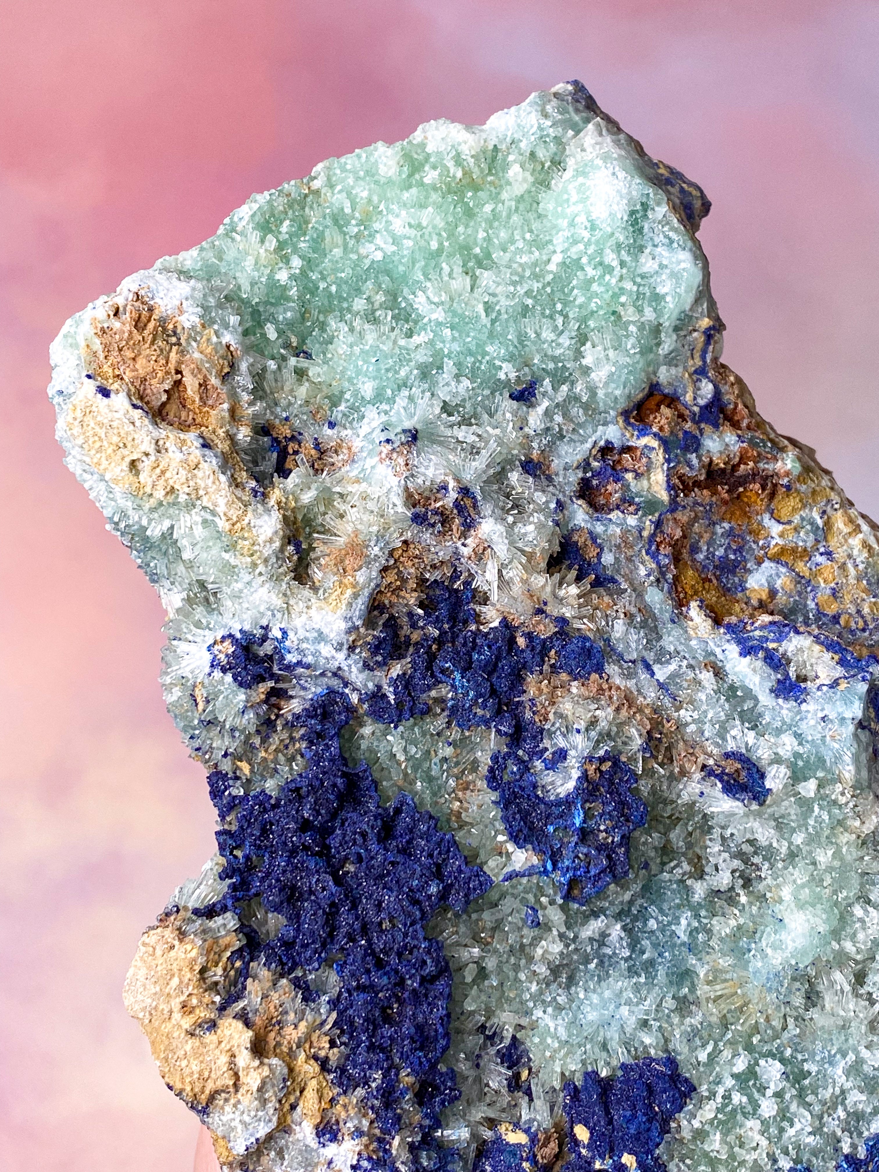 Jätte Smithsonit med Azuritkluster (nr 1)