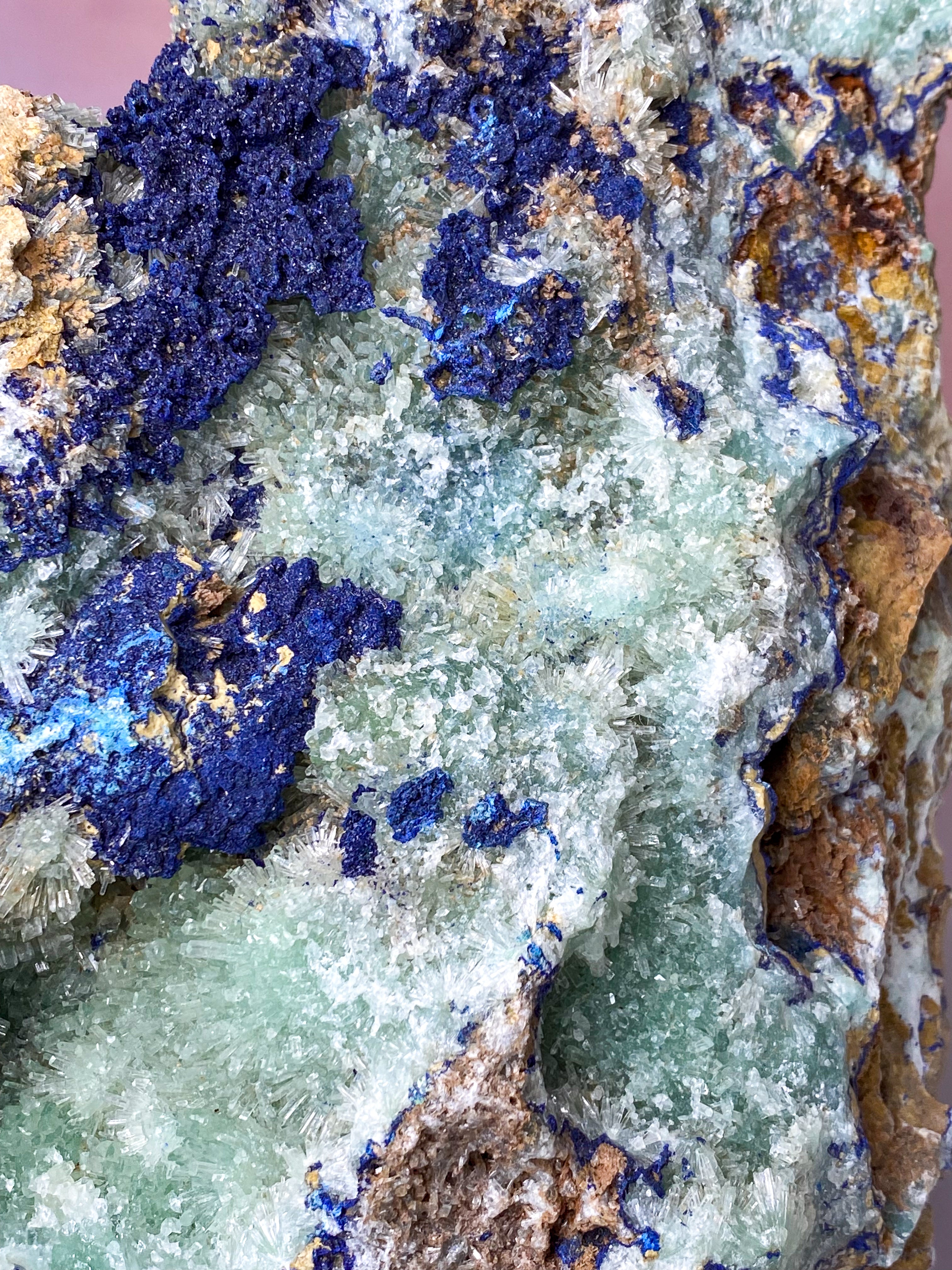 Jätte Smithsonit med Azuritkluster (nr 1)