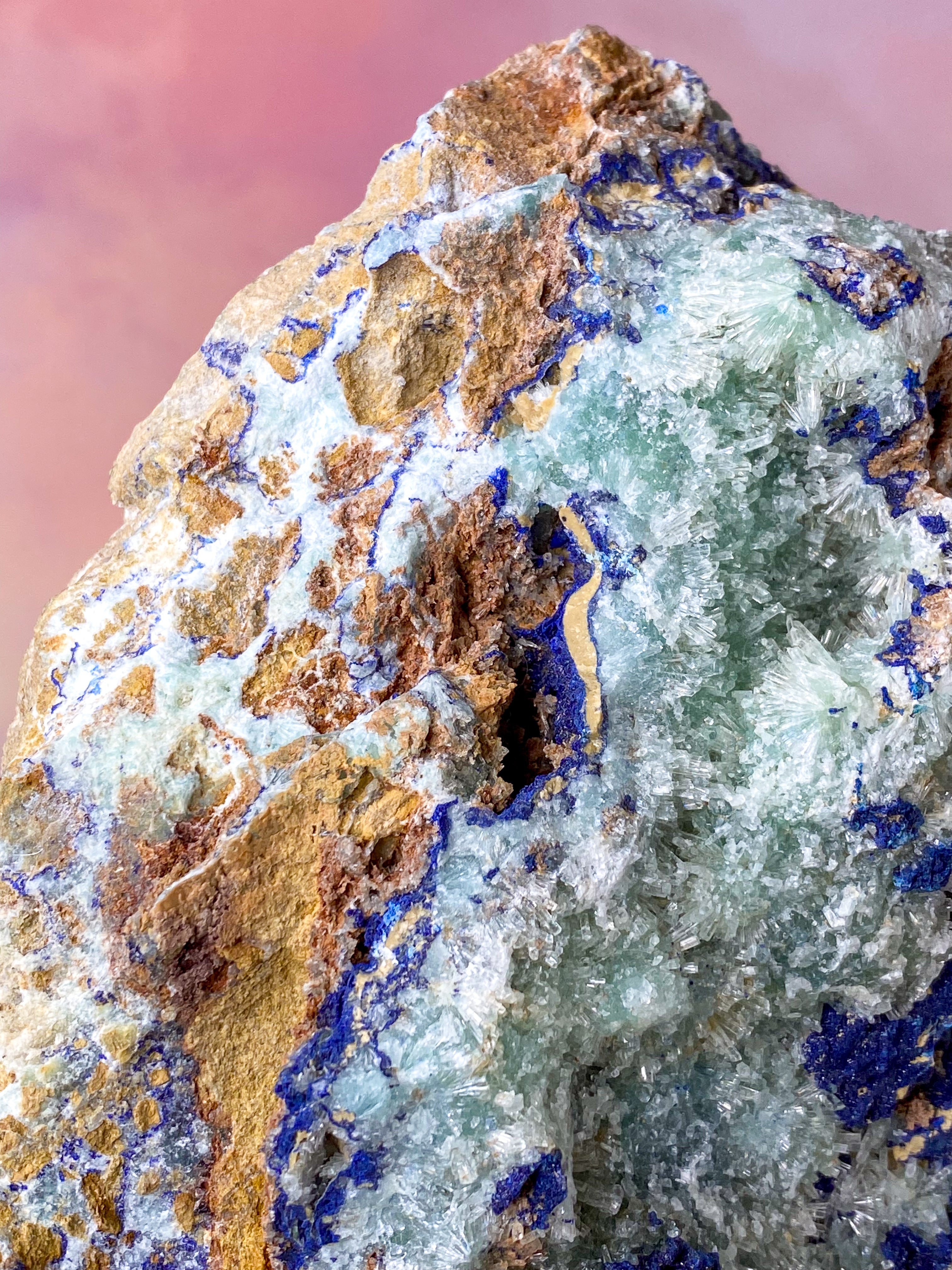 Jätte Smithsonit med Azuritkluster (nr 1)