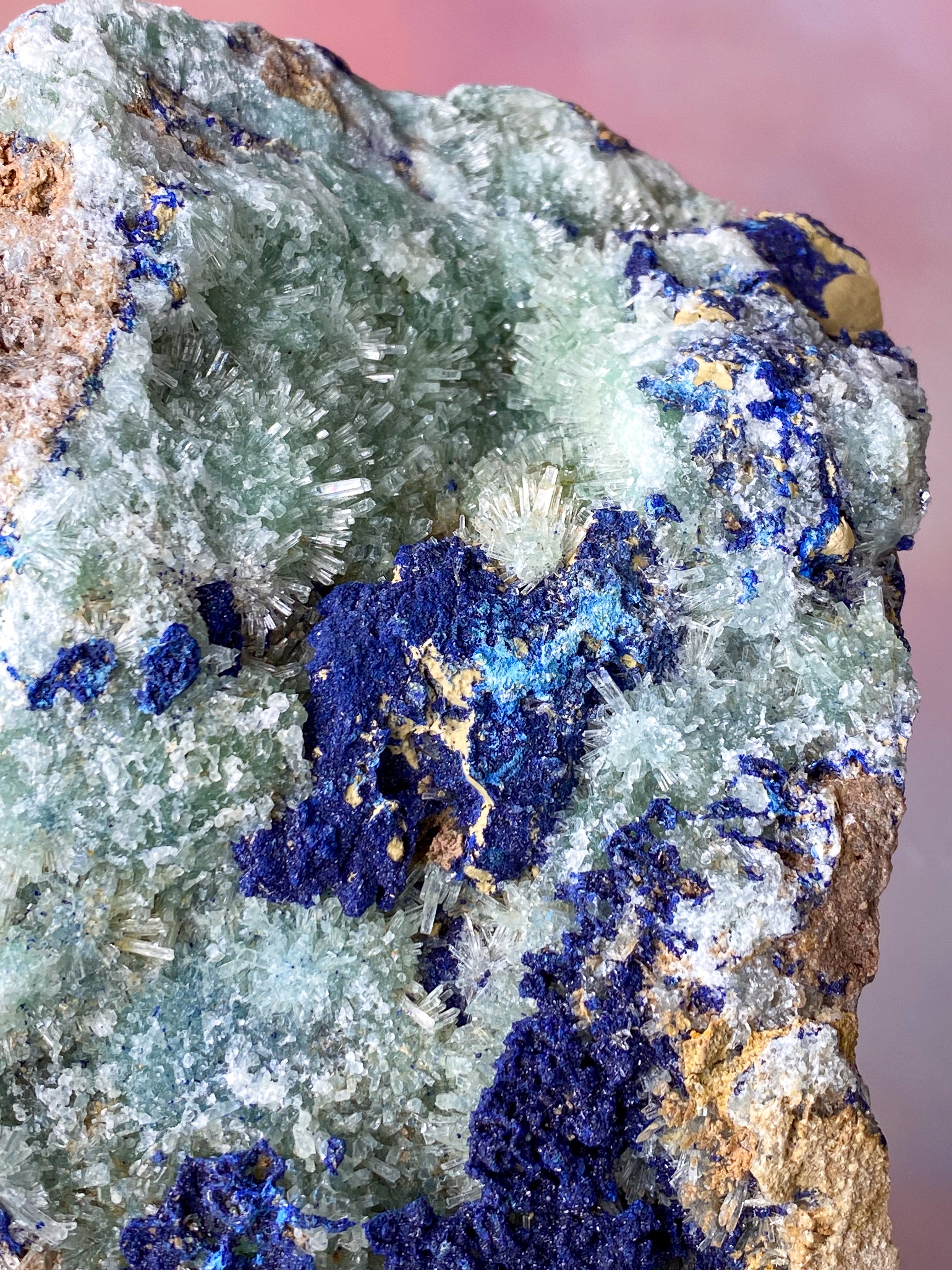 Jätte Smithsonit med Azuritkluster (nr 1)