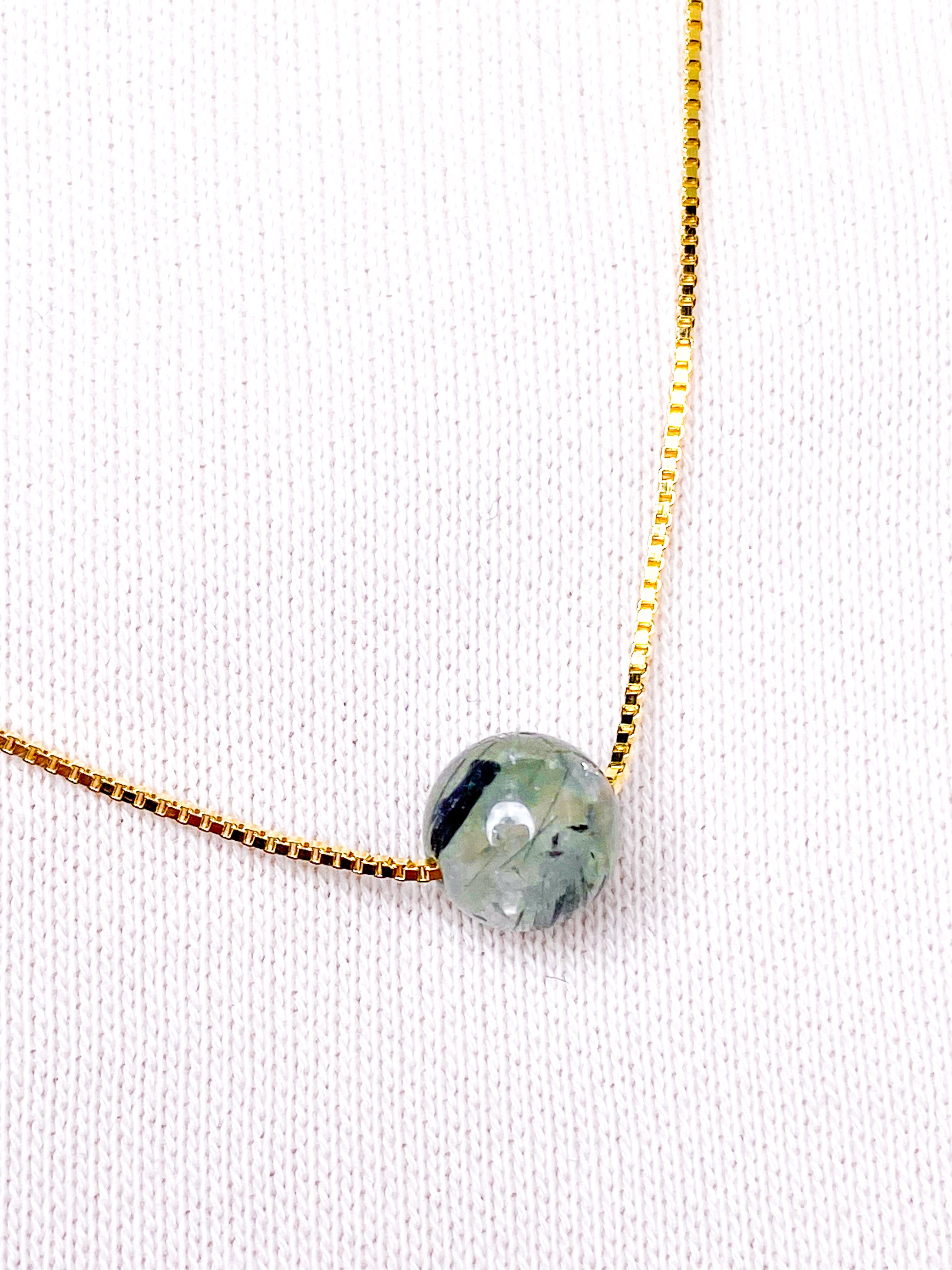 Akvamarin - Petite Heart - Guld