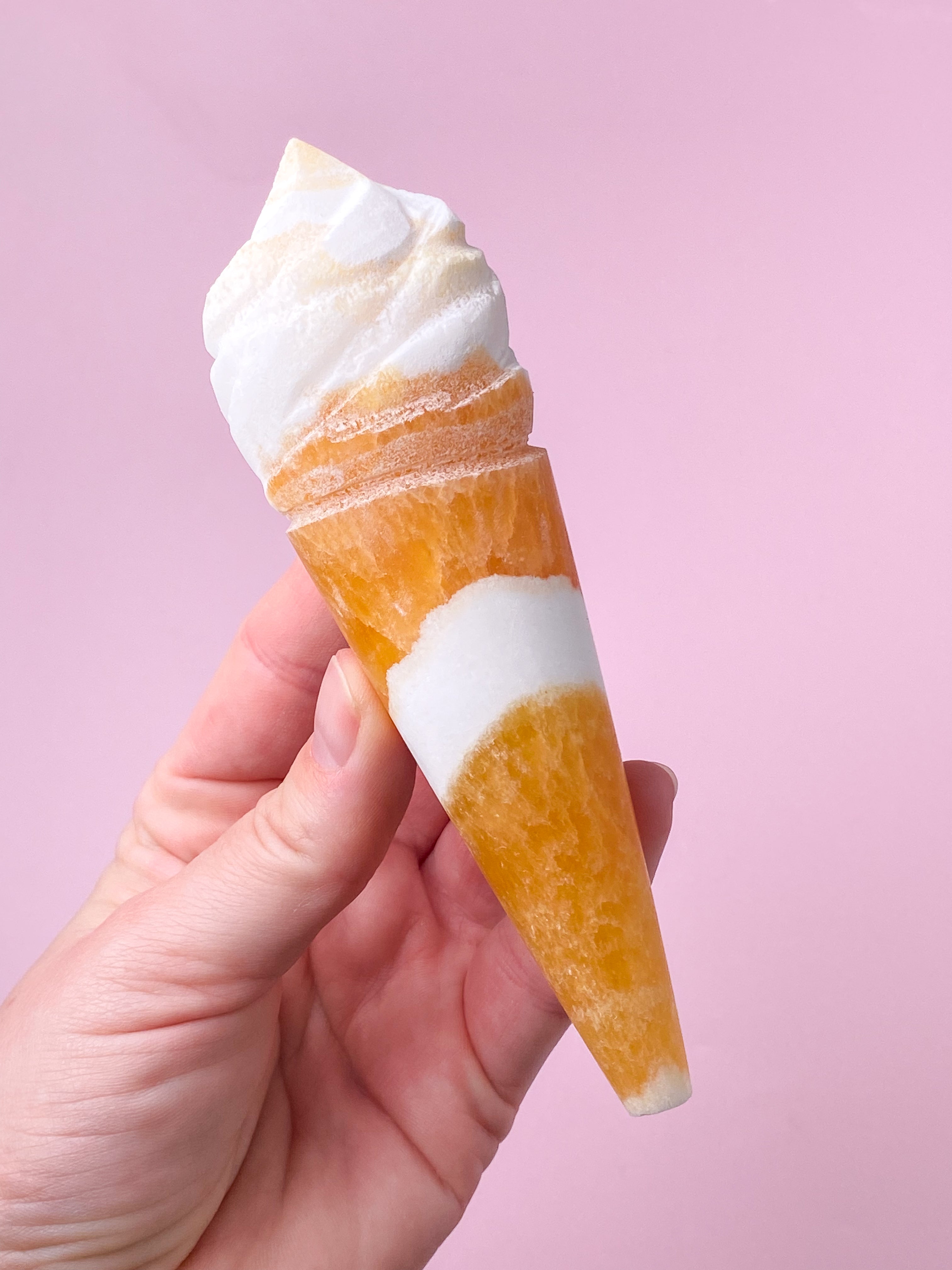 Orange Kalcit Is Med Band (Nr. 14)