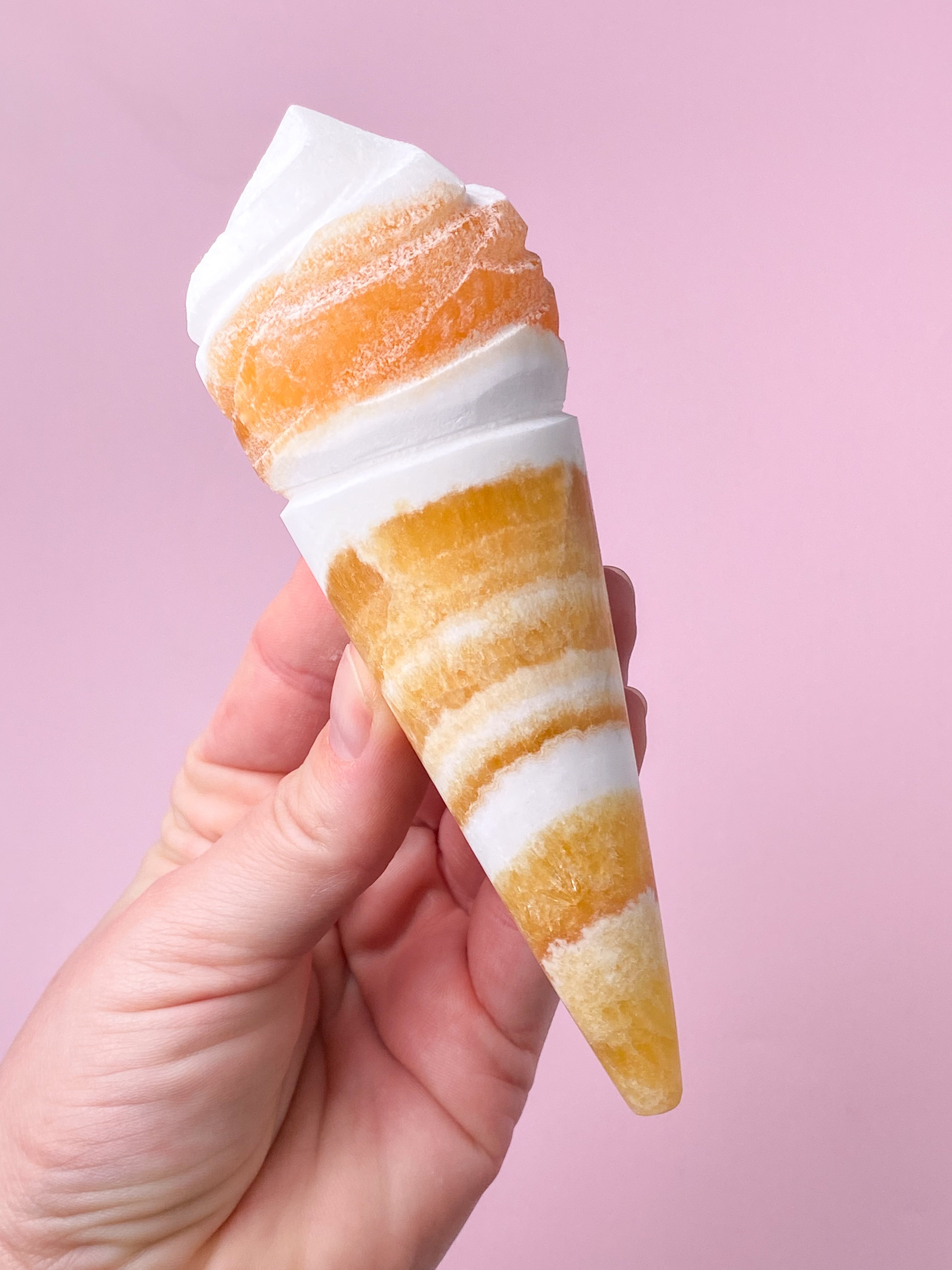 Orange kalcit med ränder (nr 15)