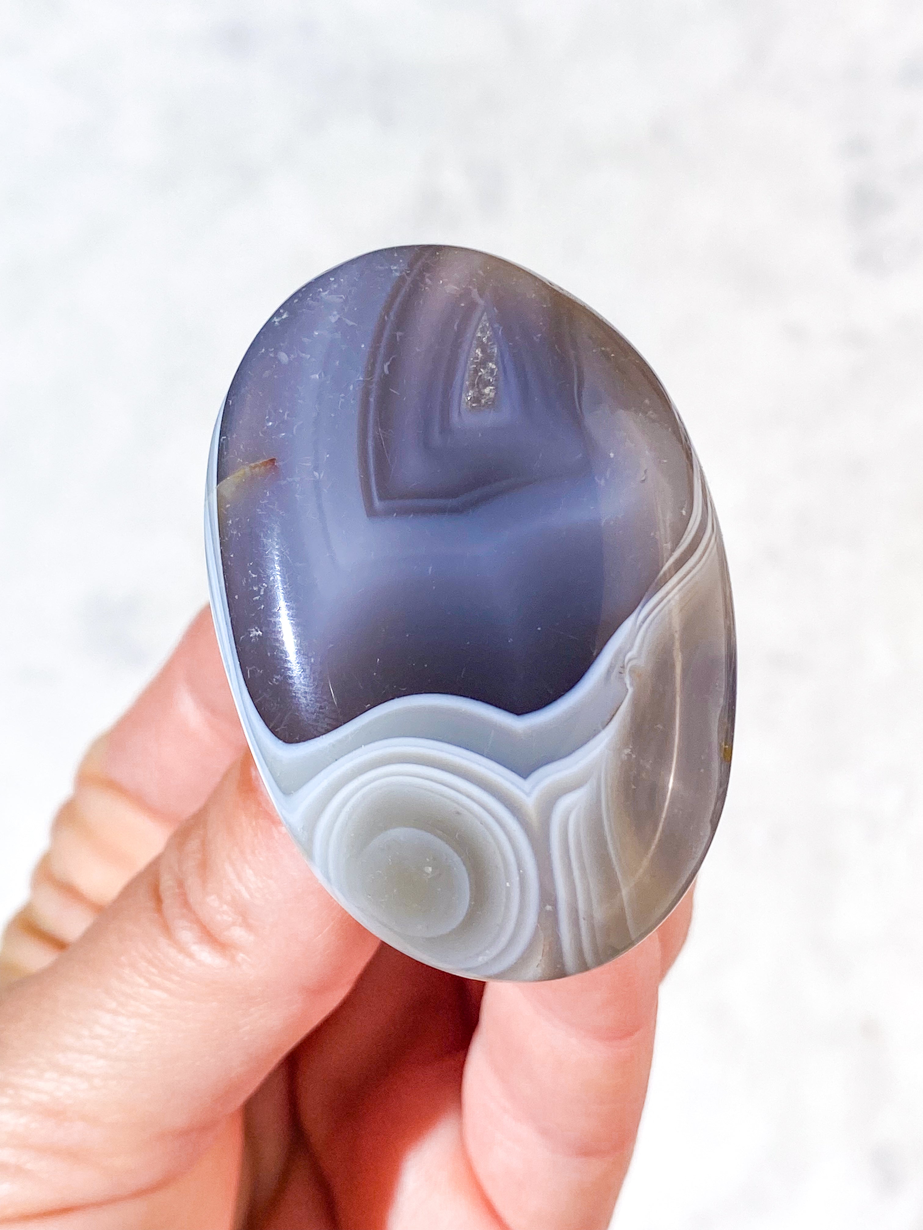 Naturlig Agat Palmstone (Nr. 12)