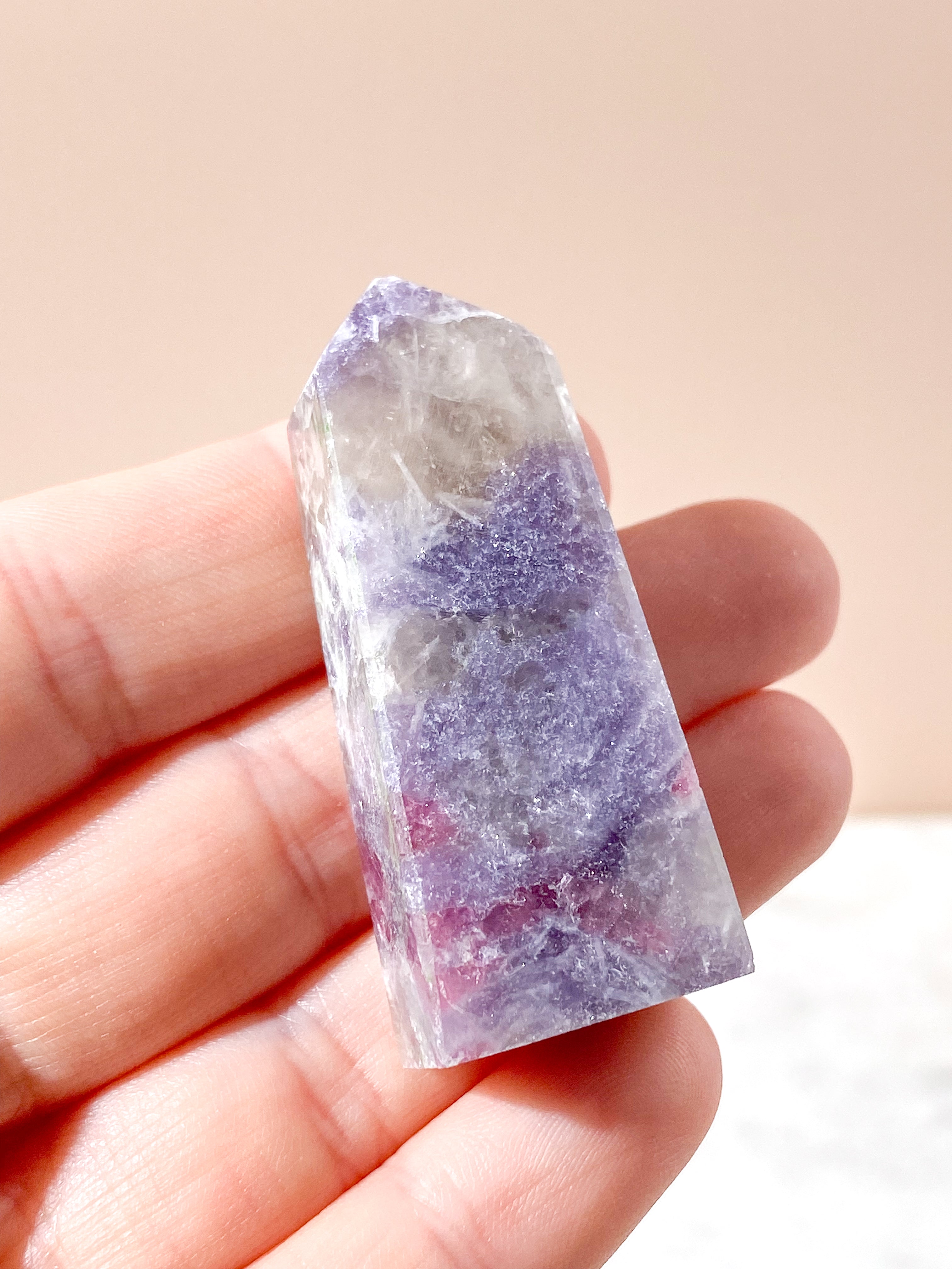 Pink Turmalin & Lepidolit Tårn (Nr. 6) Unicorn Stone