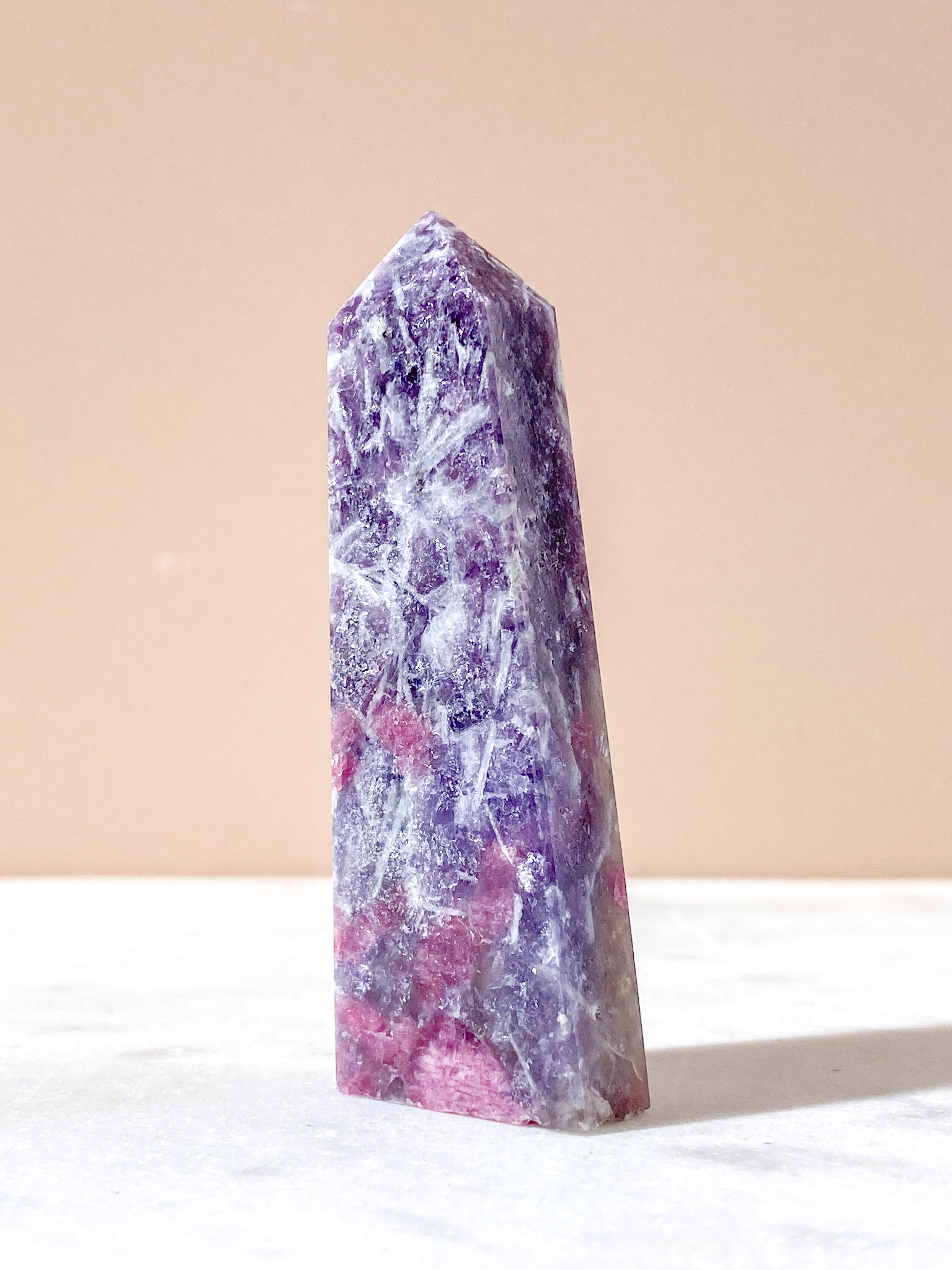 Pink Turmalin & Lepidolit Tårn (Nr. 10) Unicorn Stone
