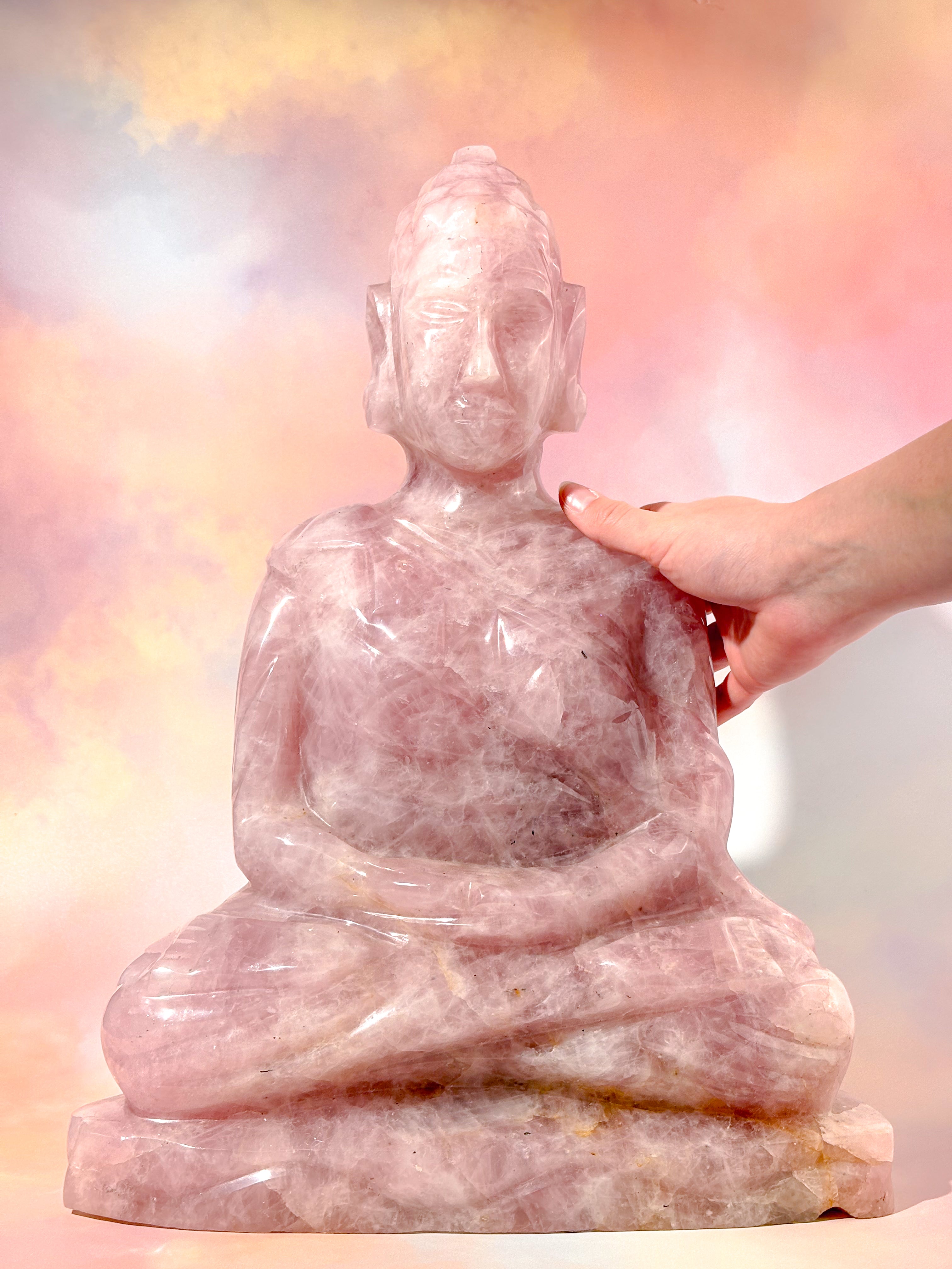Stor Rosenkvarts Buddha (Nr. 1)