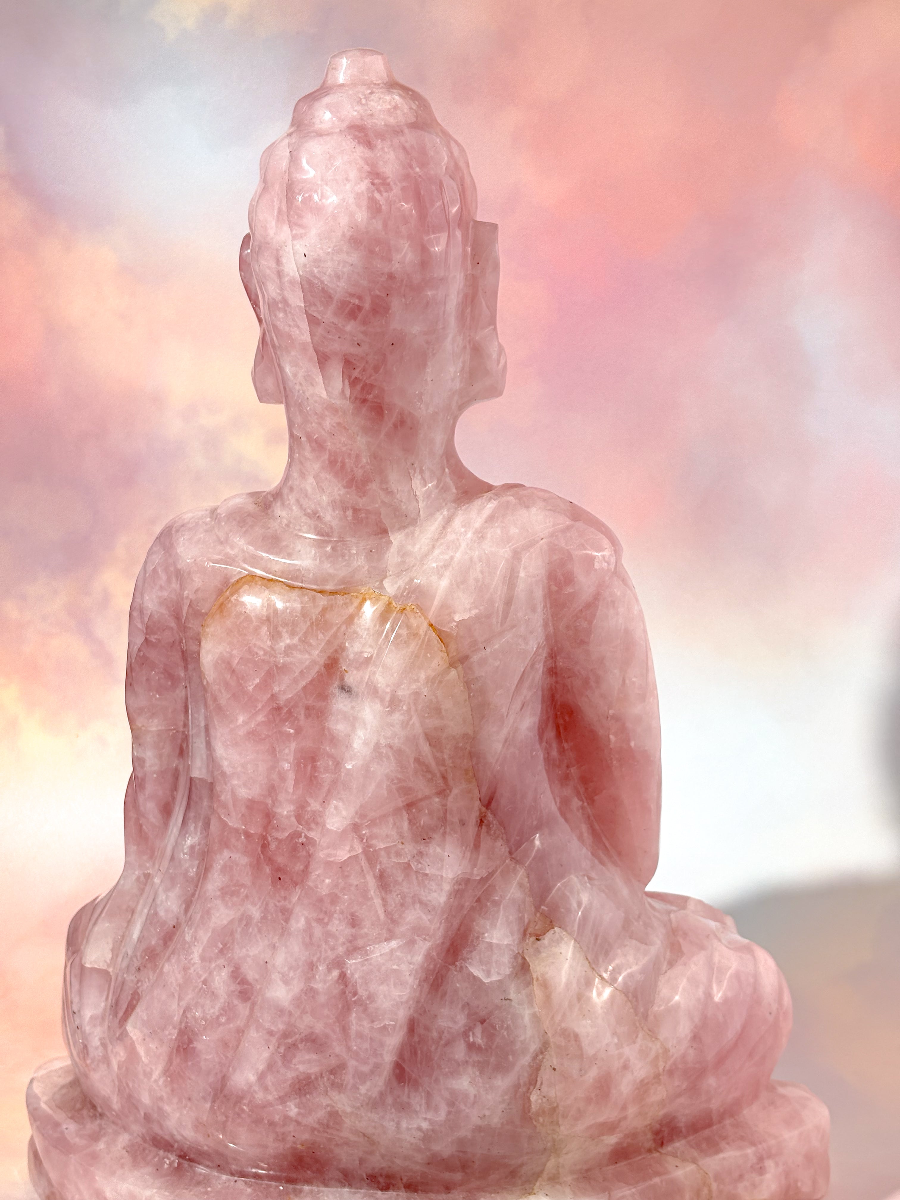 Stor Rosenkvarts Buddha (Nr. 1)