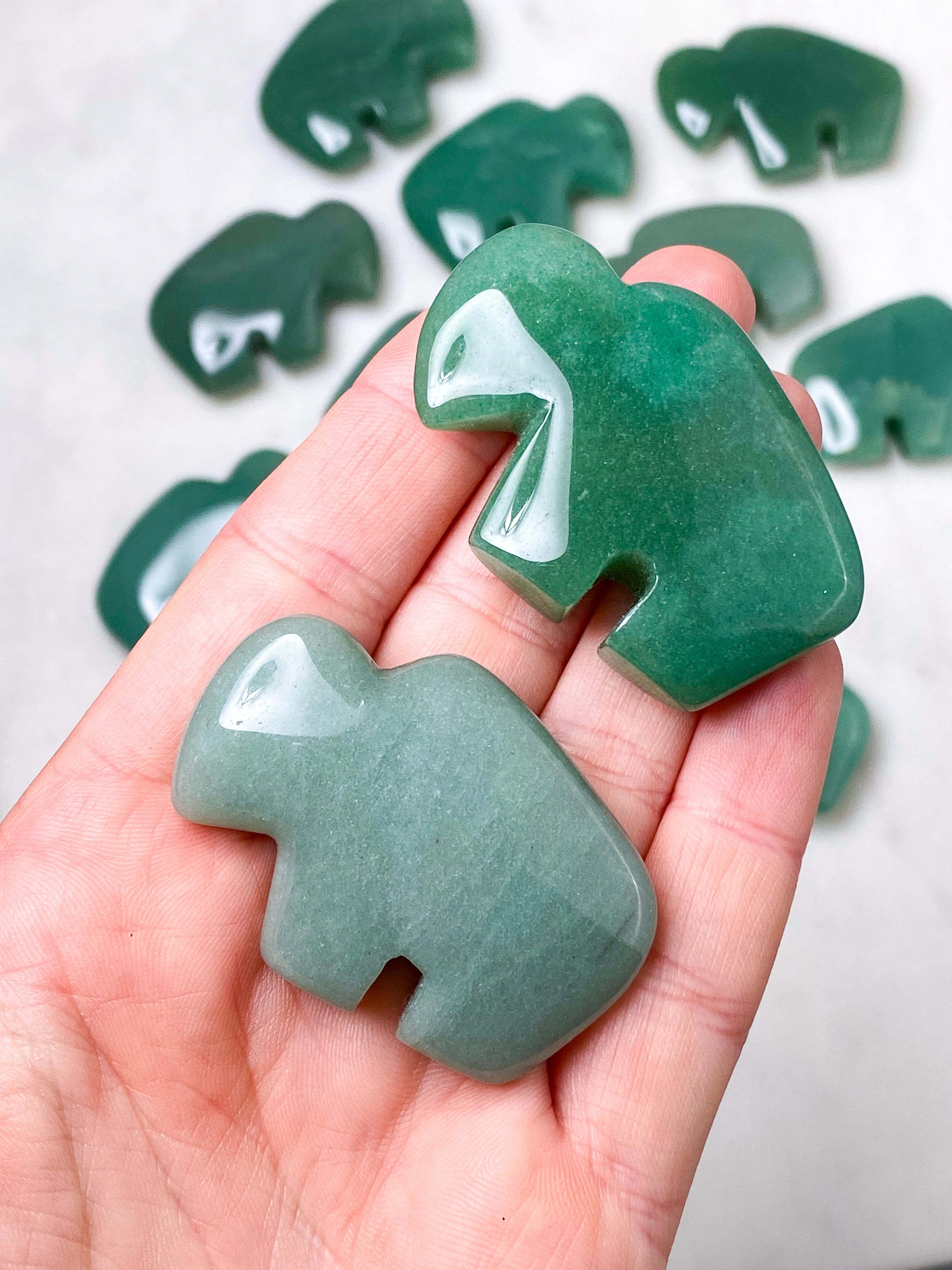 Bison Talisman i Grøn Aventurin