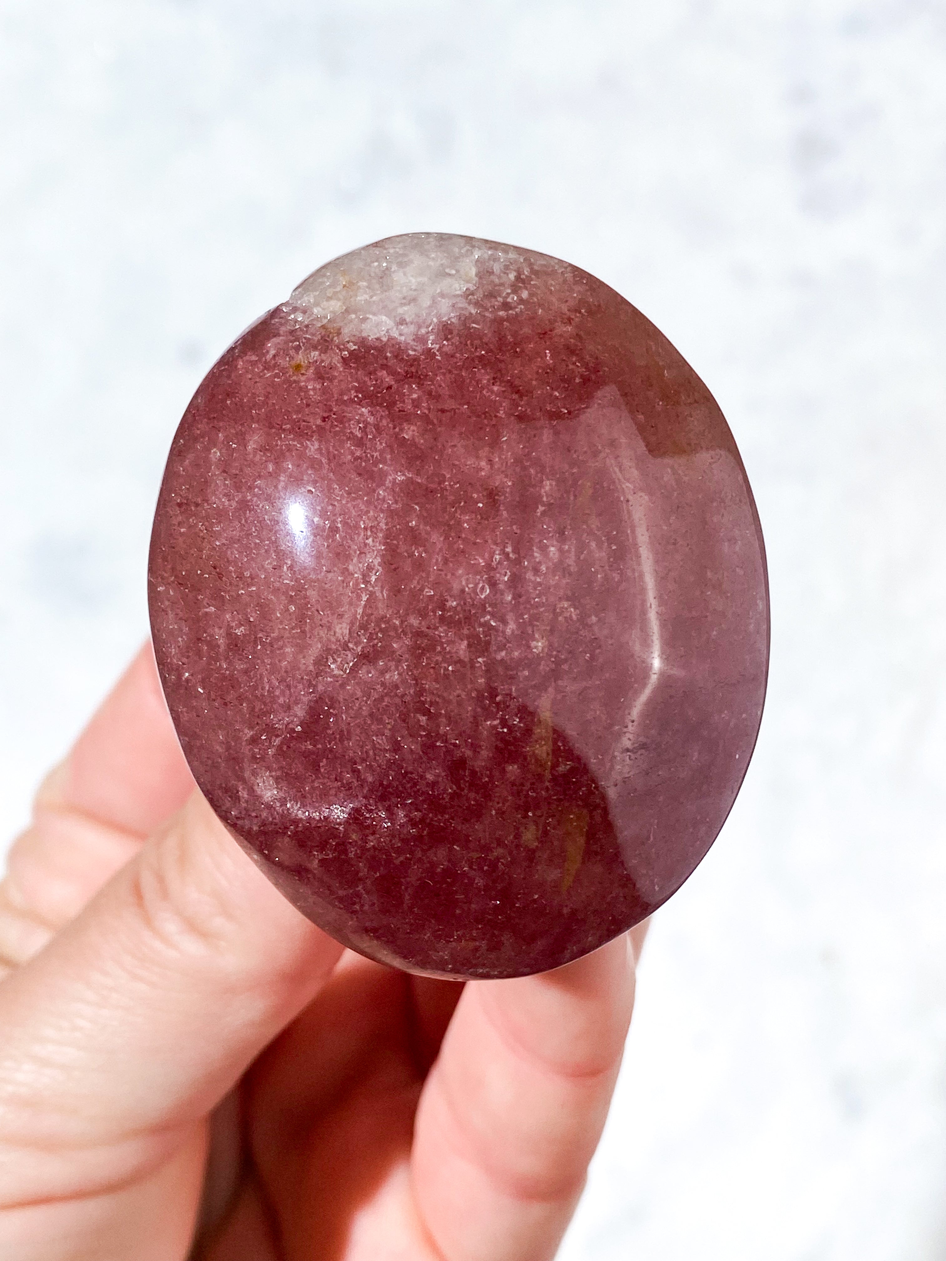 Jordbær Kvarts Palmstone (Nr. 4)