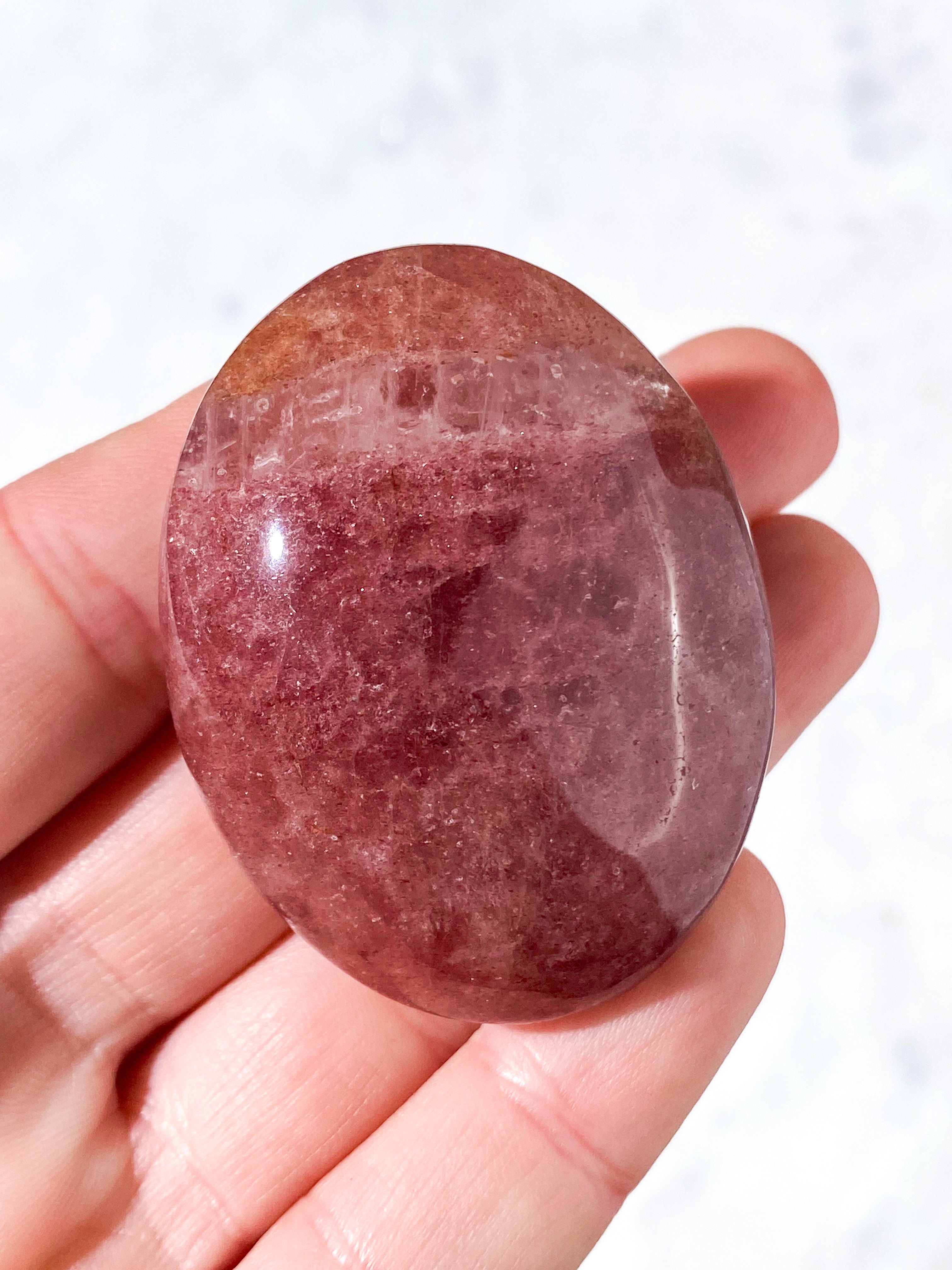 Jordbær Kvarts Palmstone (Nr. 5)