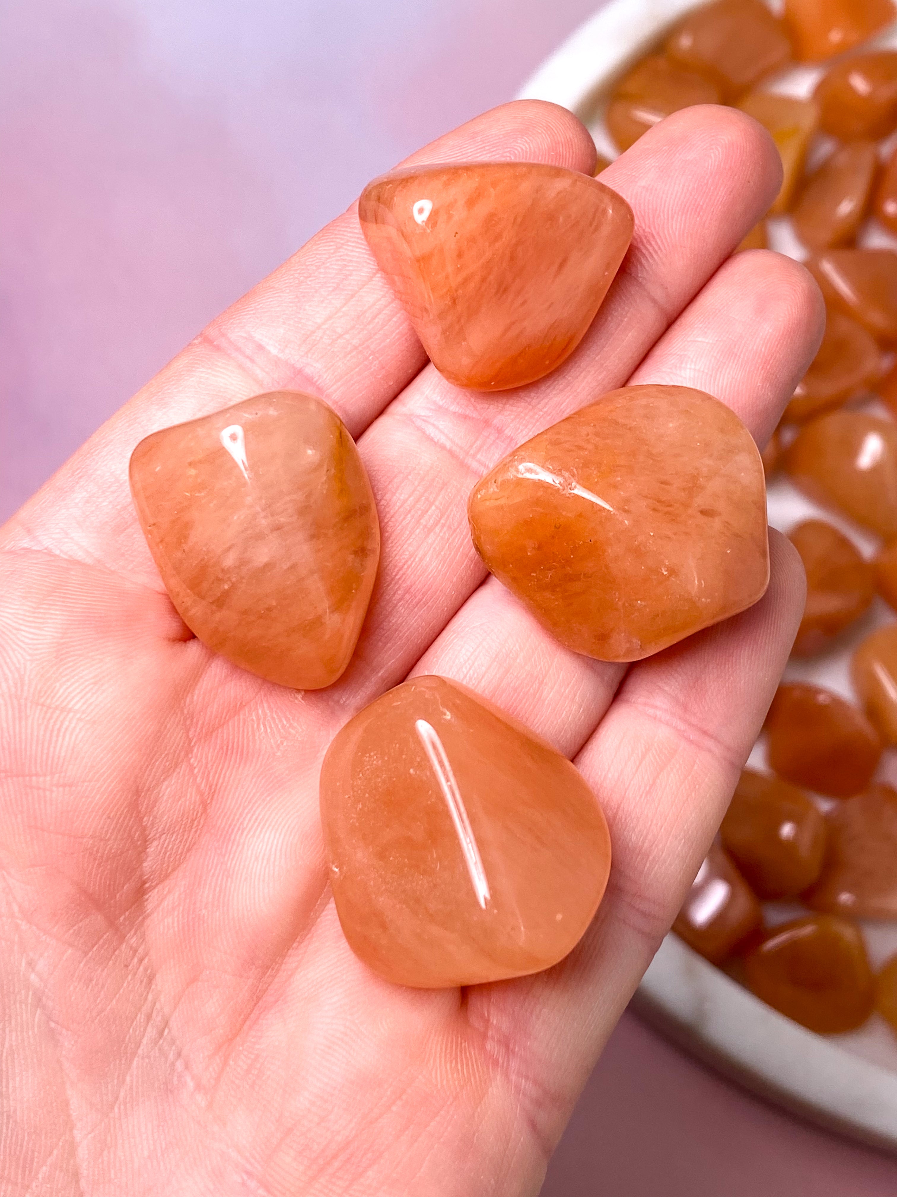 Orange Aventurine Palm Stone