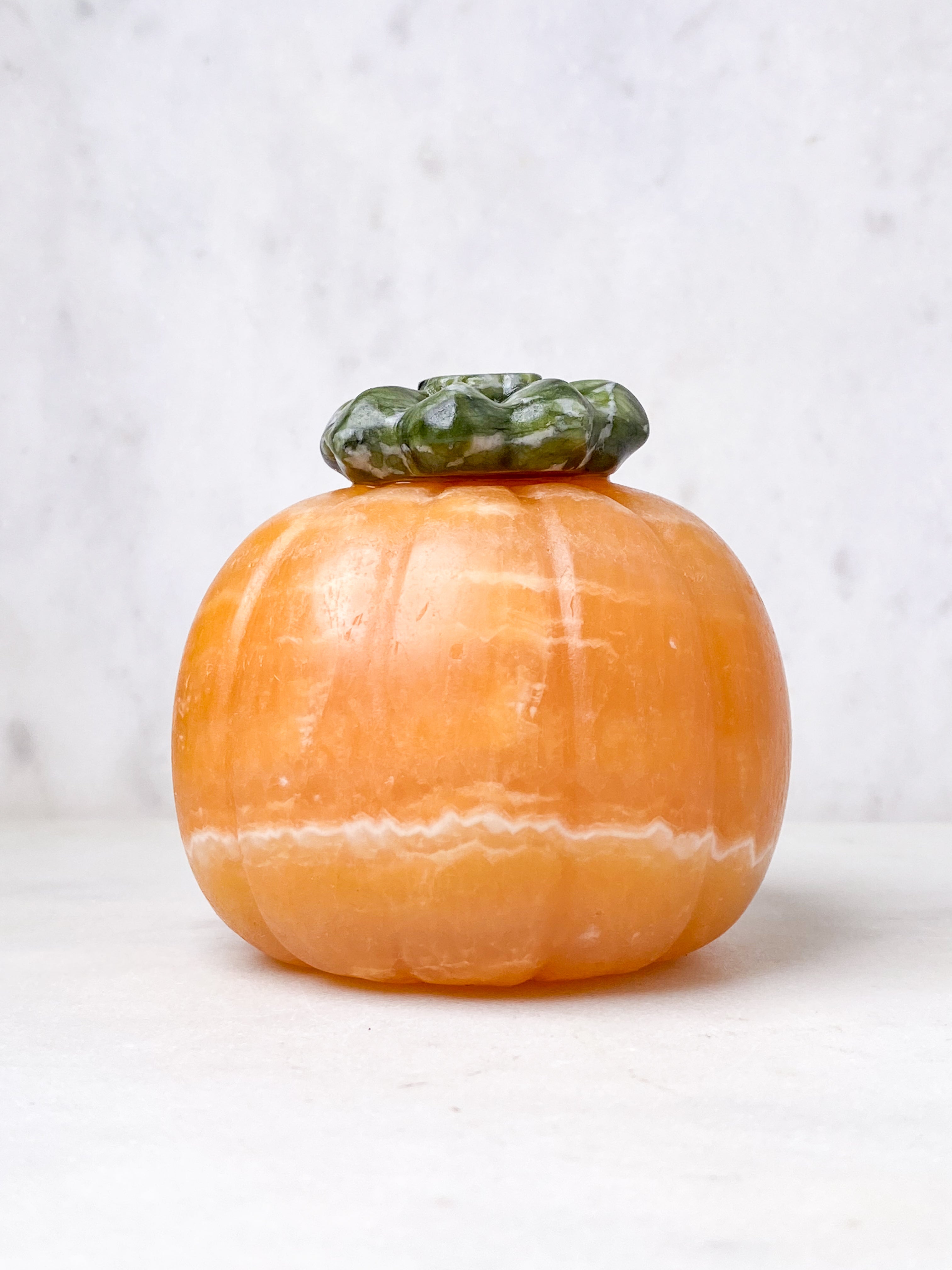 Orange Calcit Græskar m. Jade