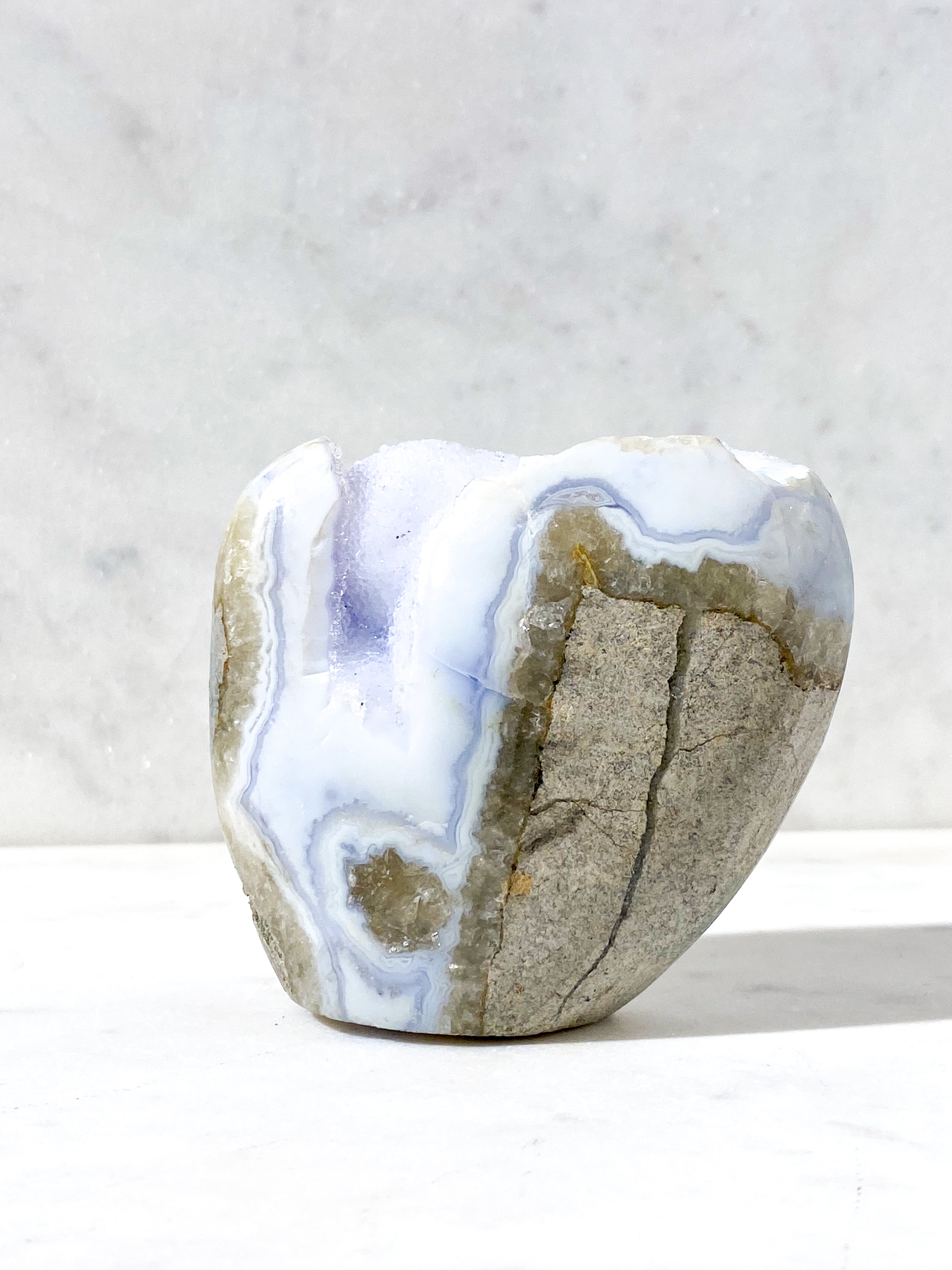 Druzy Blonde Agat Stående (Nr. 4)