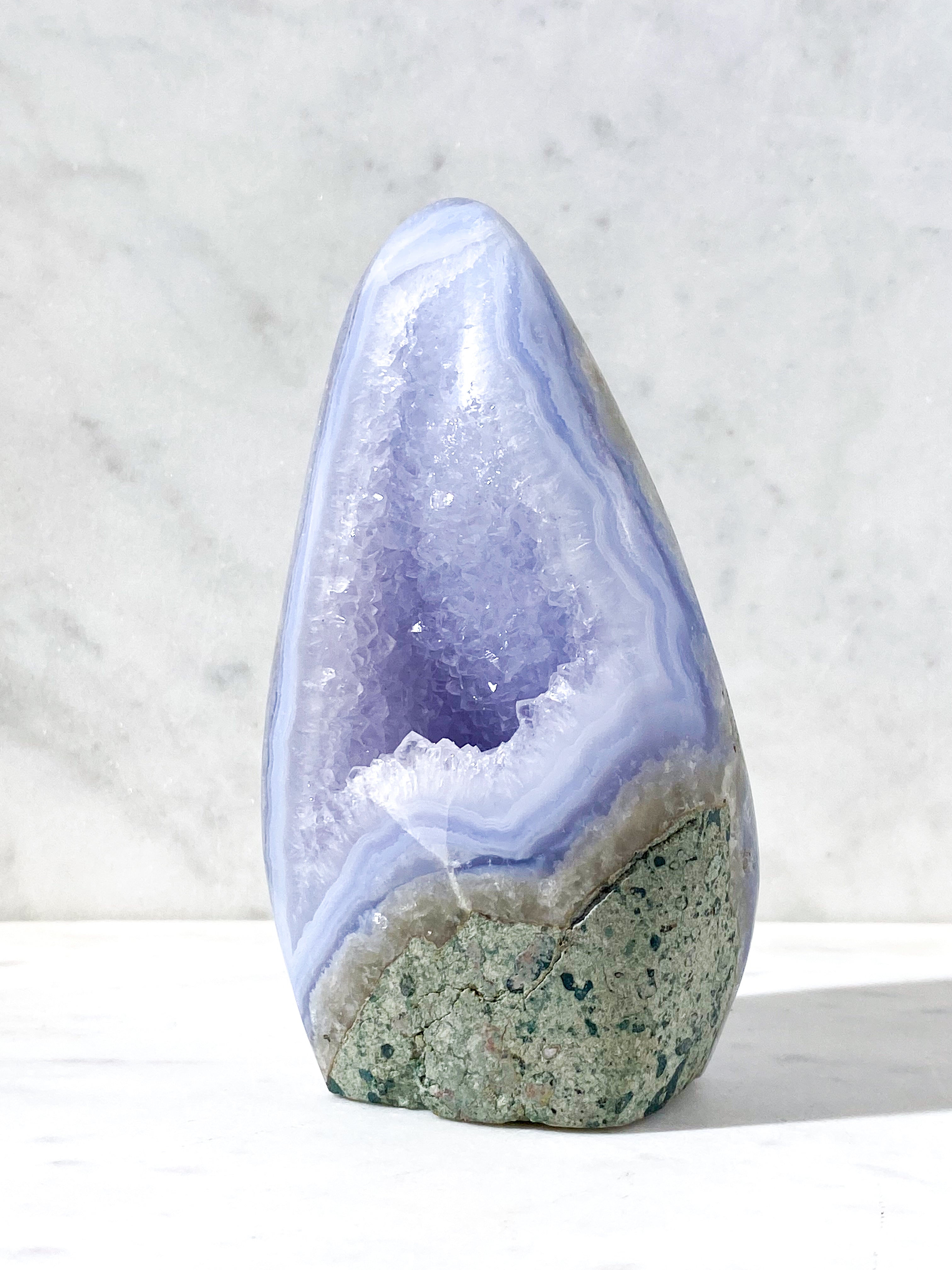 Druzy Blonde Agat Stående (Nr. 5)