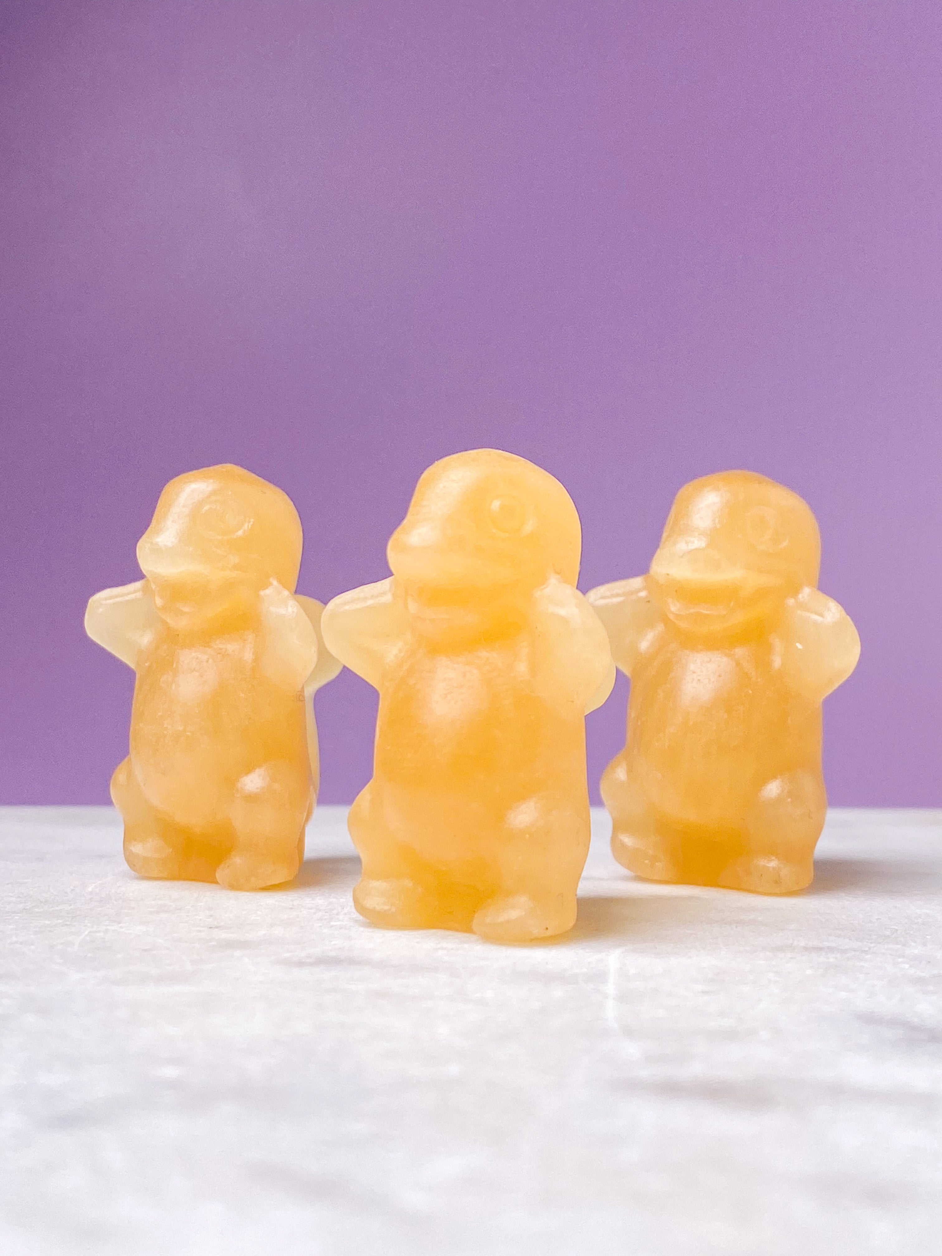 Orange kalcitpumpa med band