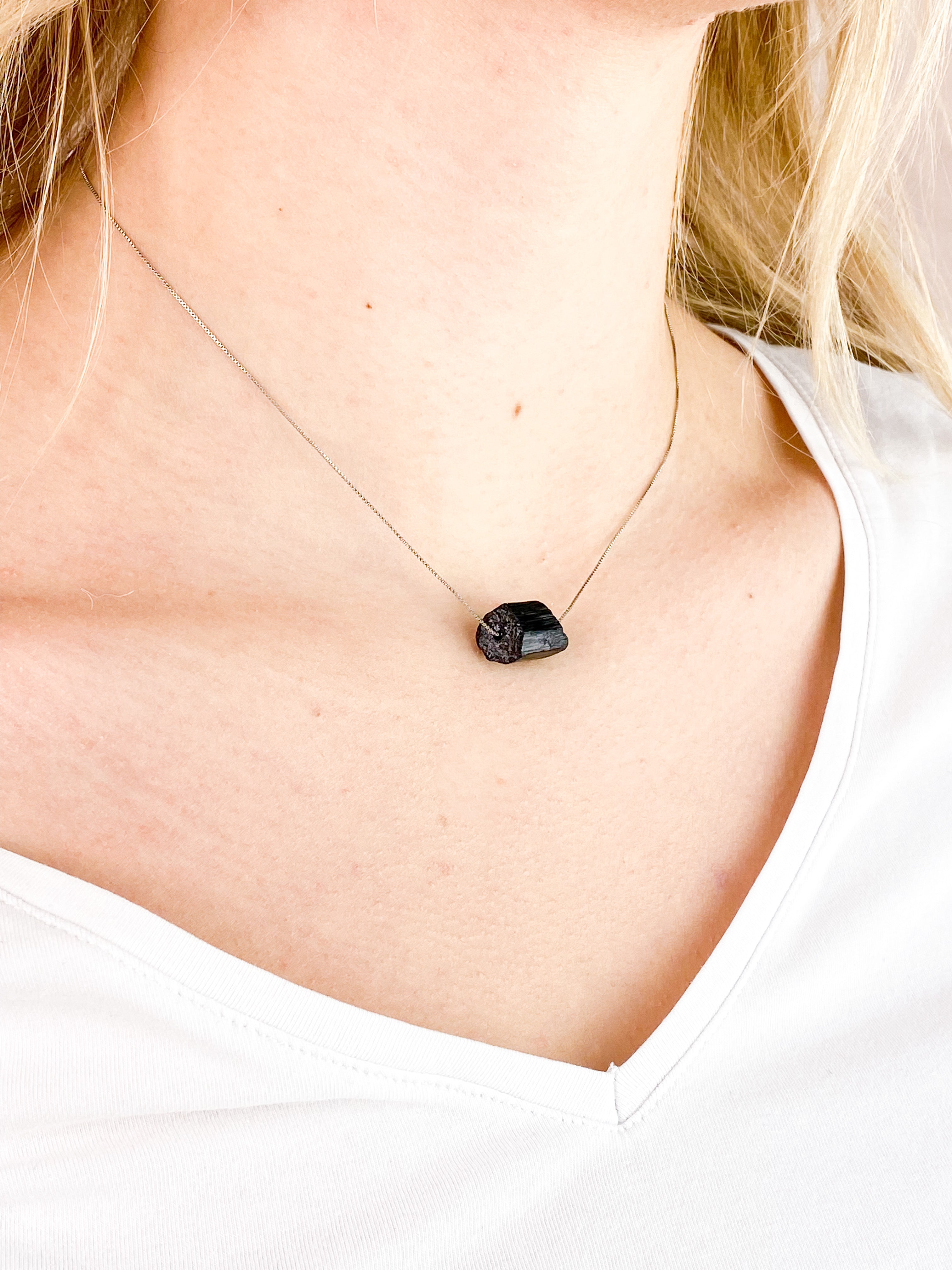 Akvamarin - Petite Heart - Guld