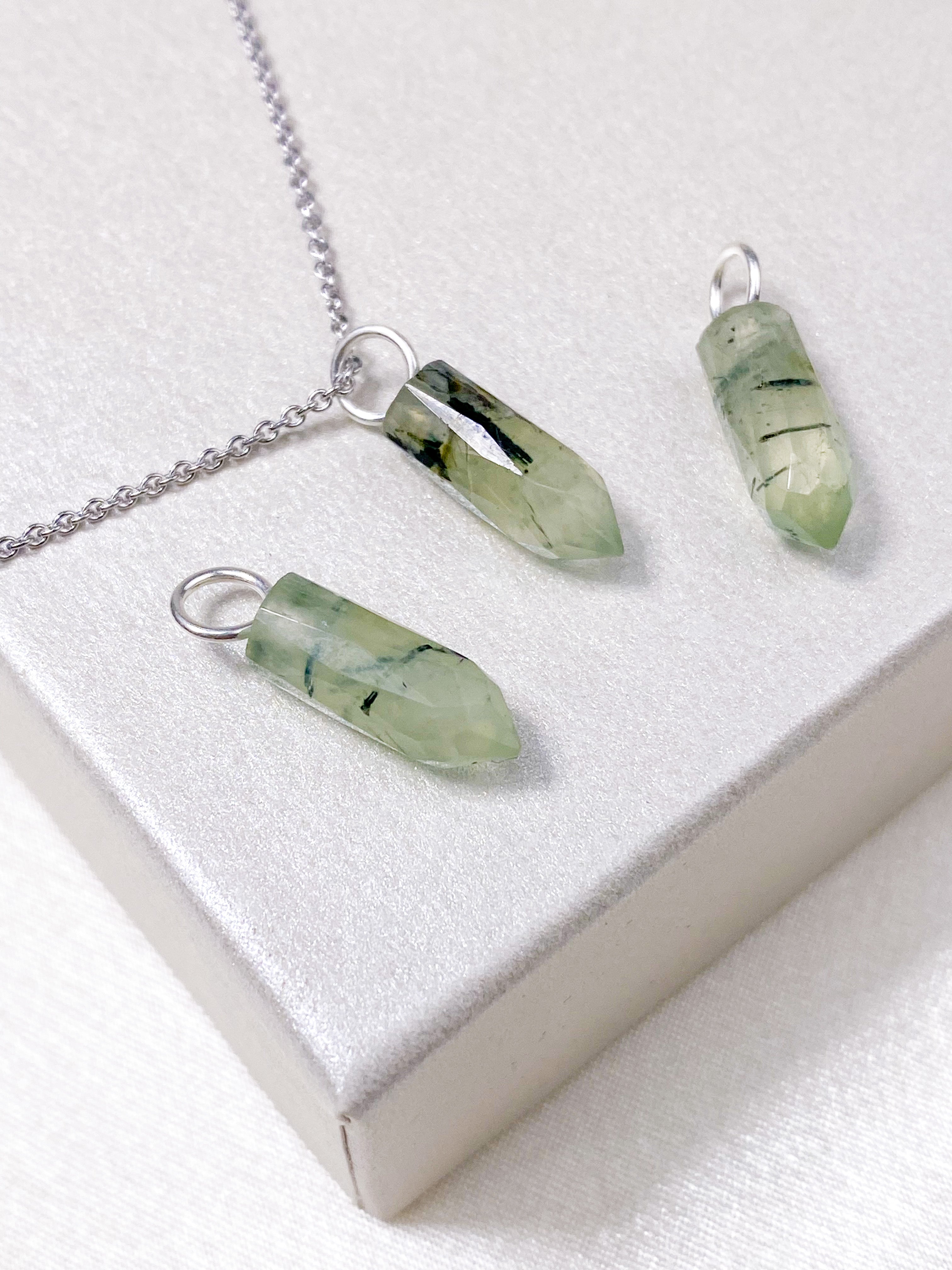 Prehnit Spike Halsband