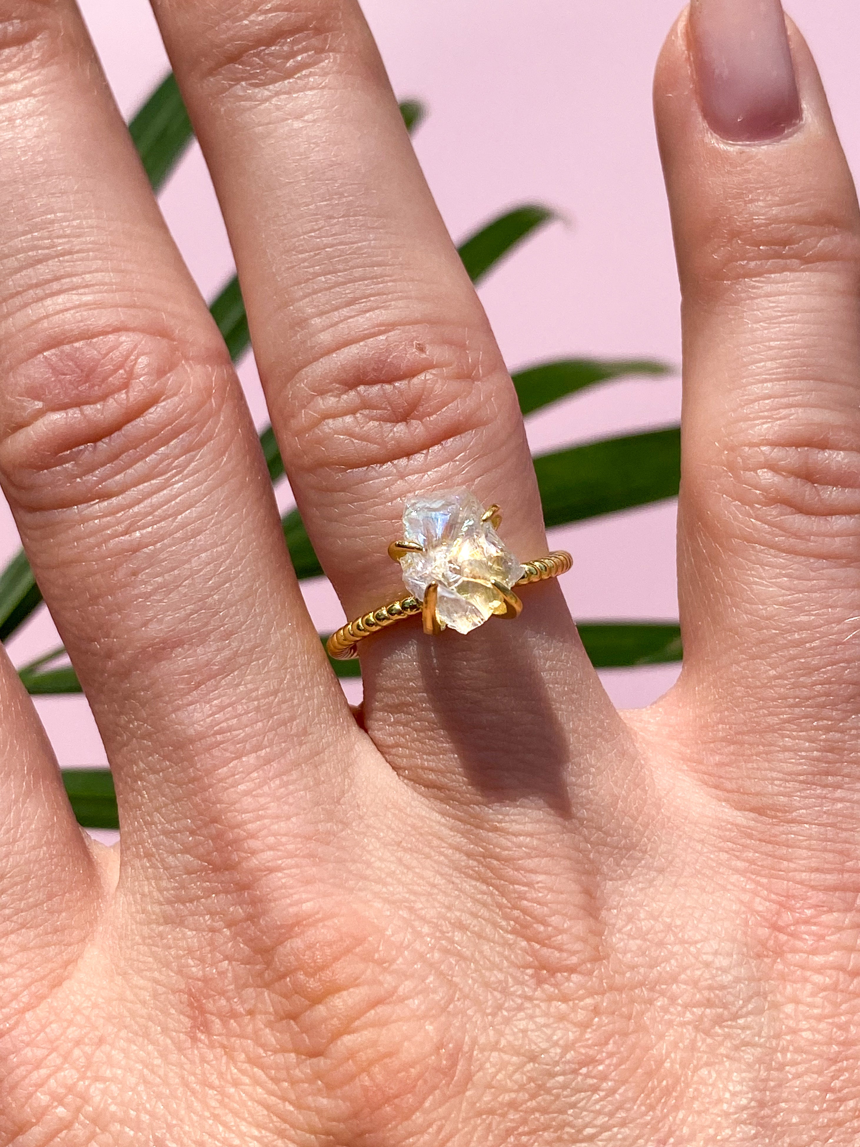 Rå kristallring - guld