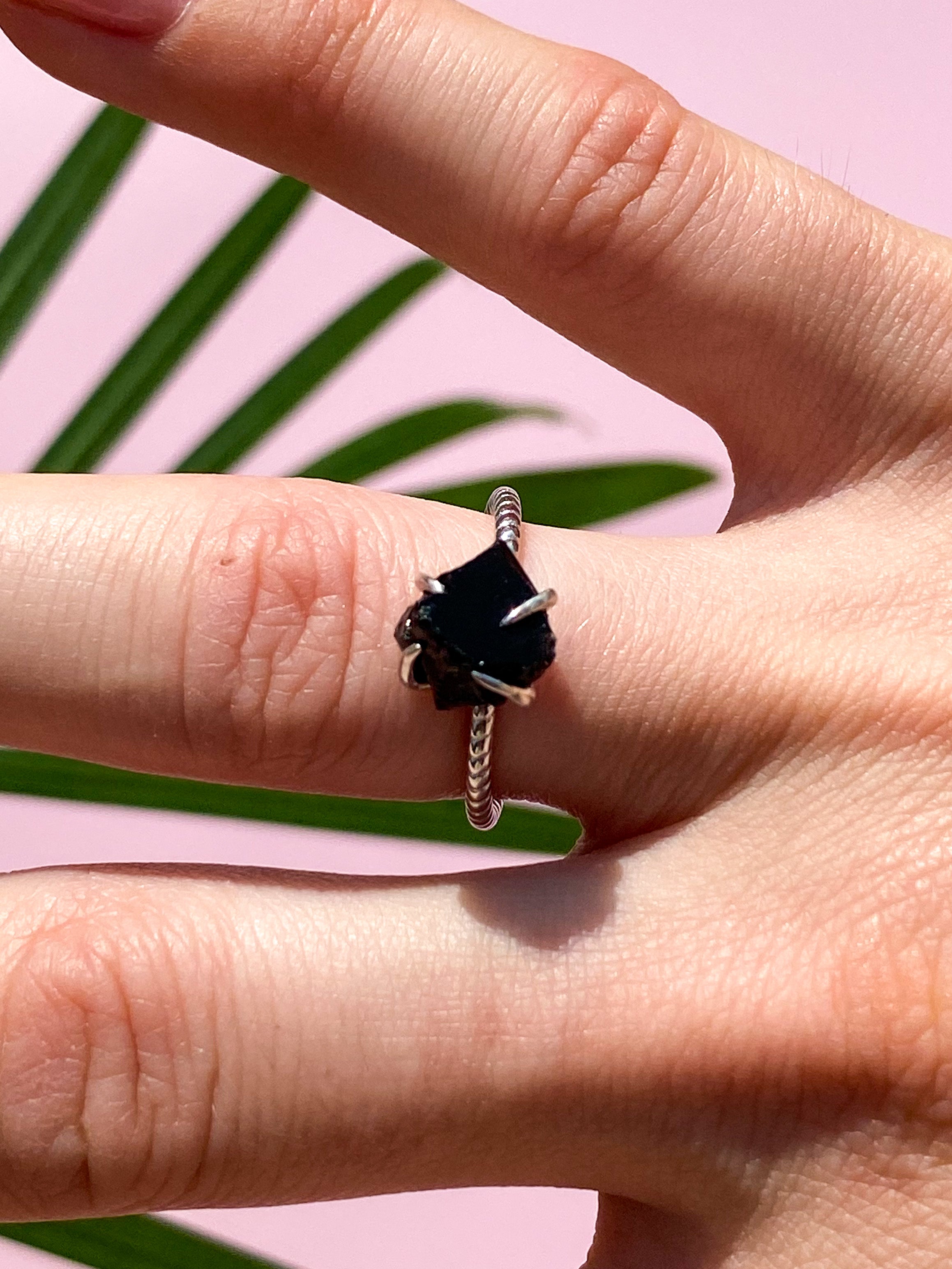 Rå kristallring - silver