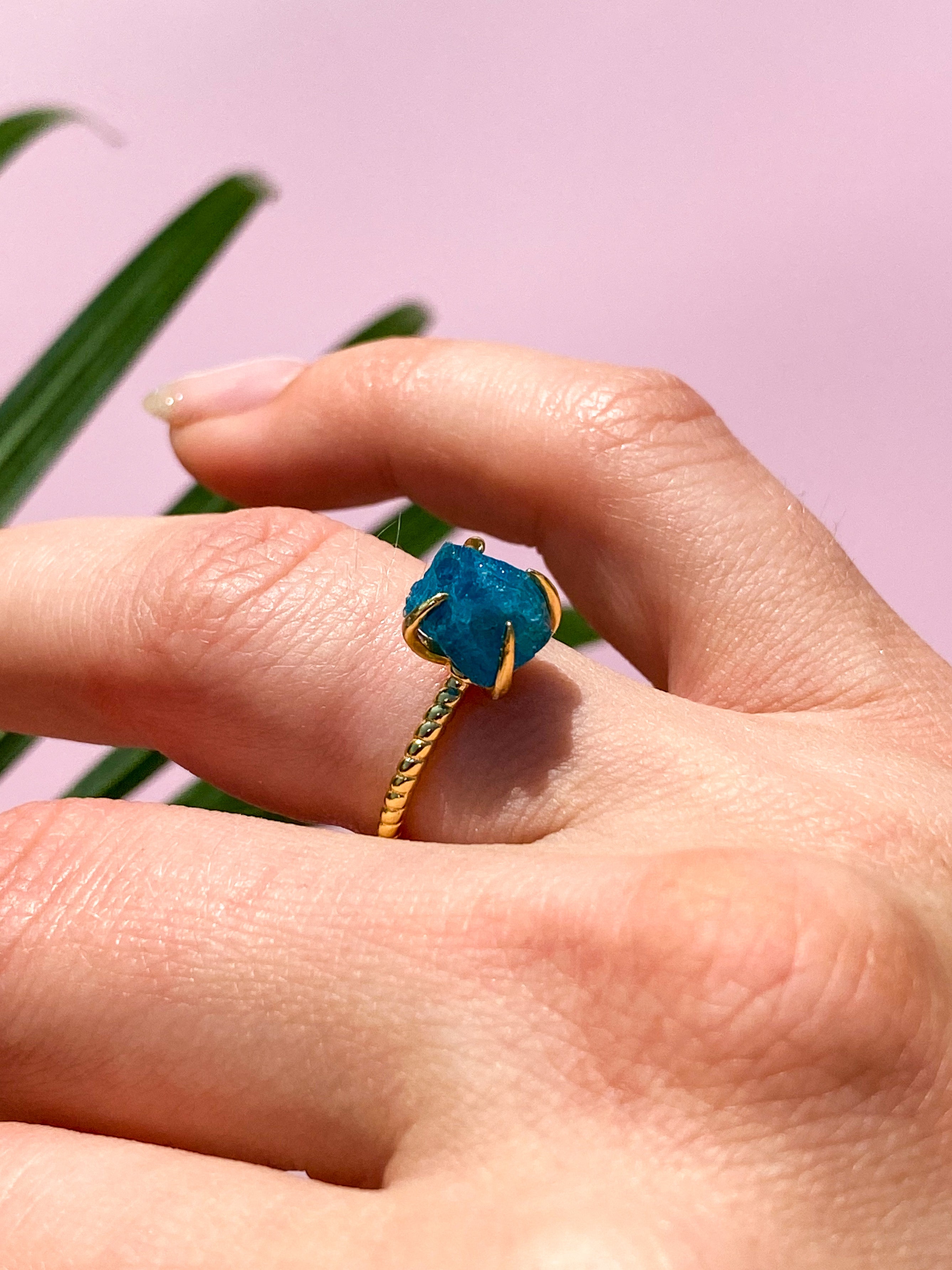 Rå kristallring - guld