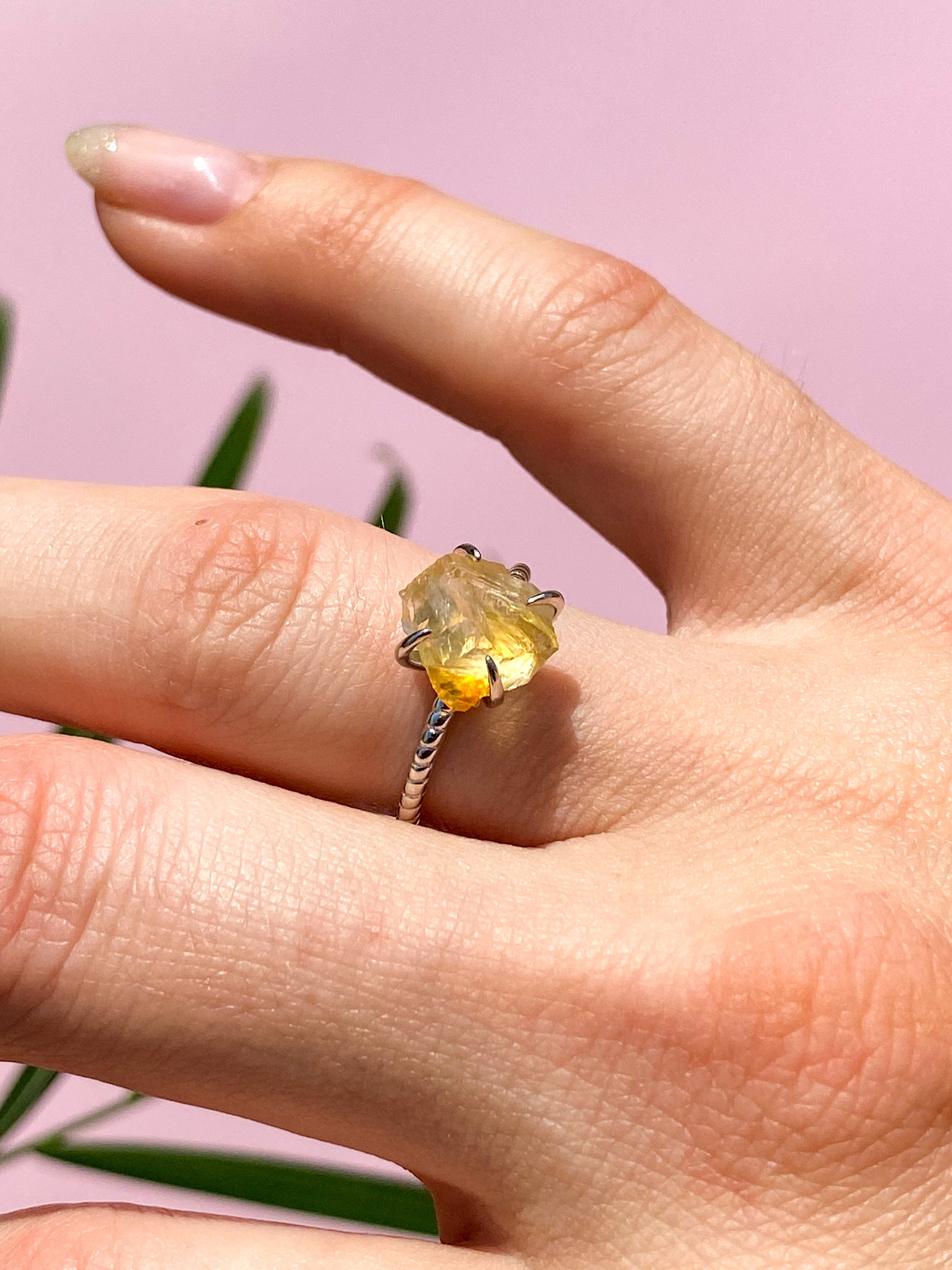 Rå kristallring - silver