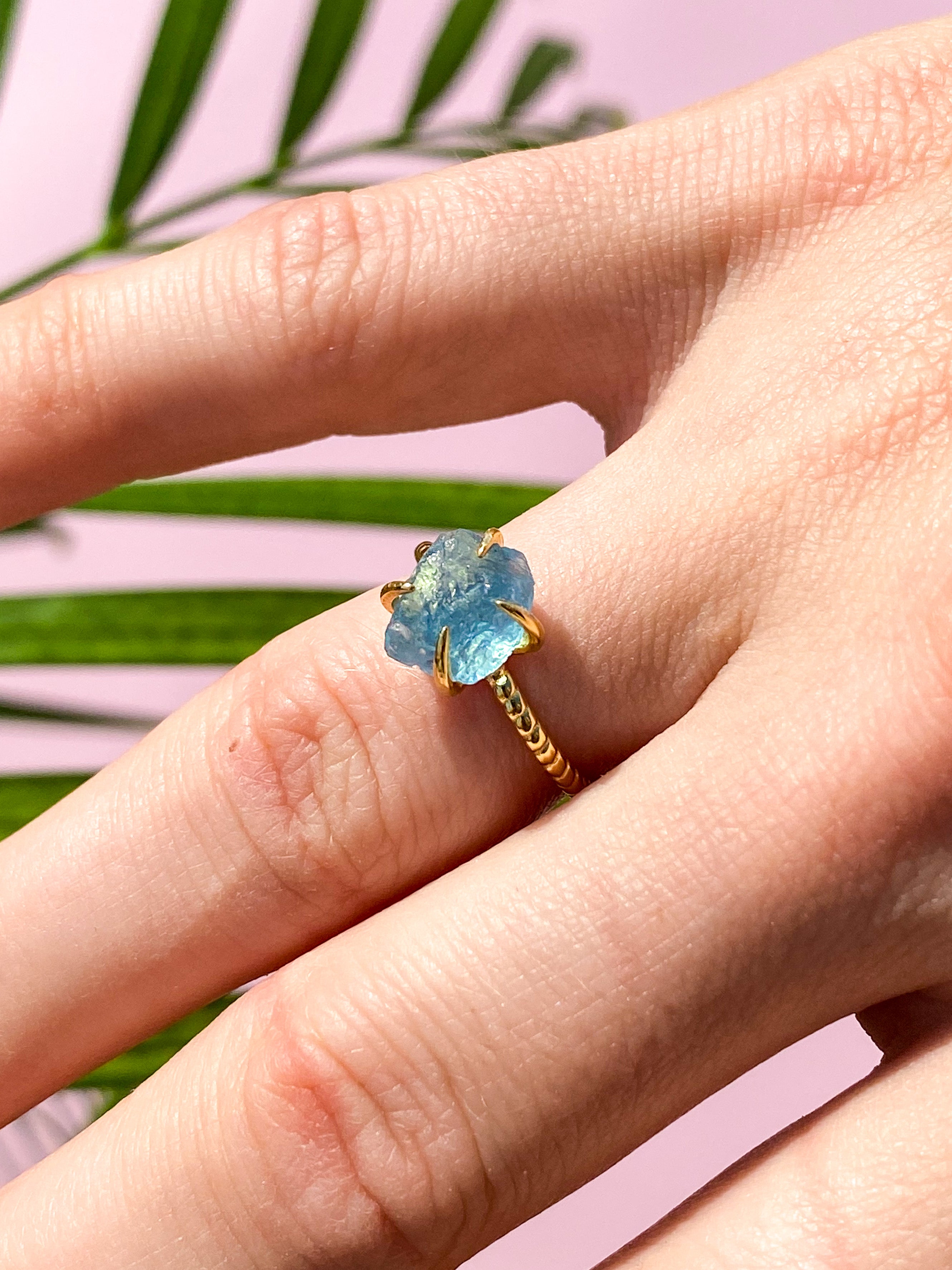 Rå kristallring - guld