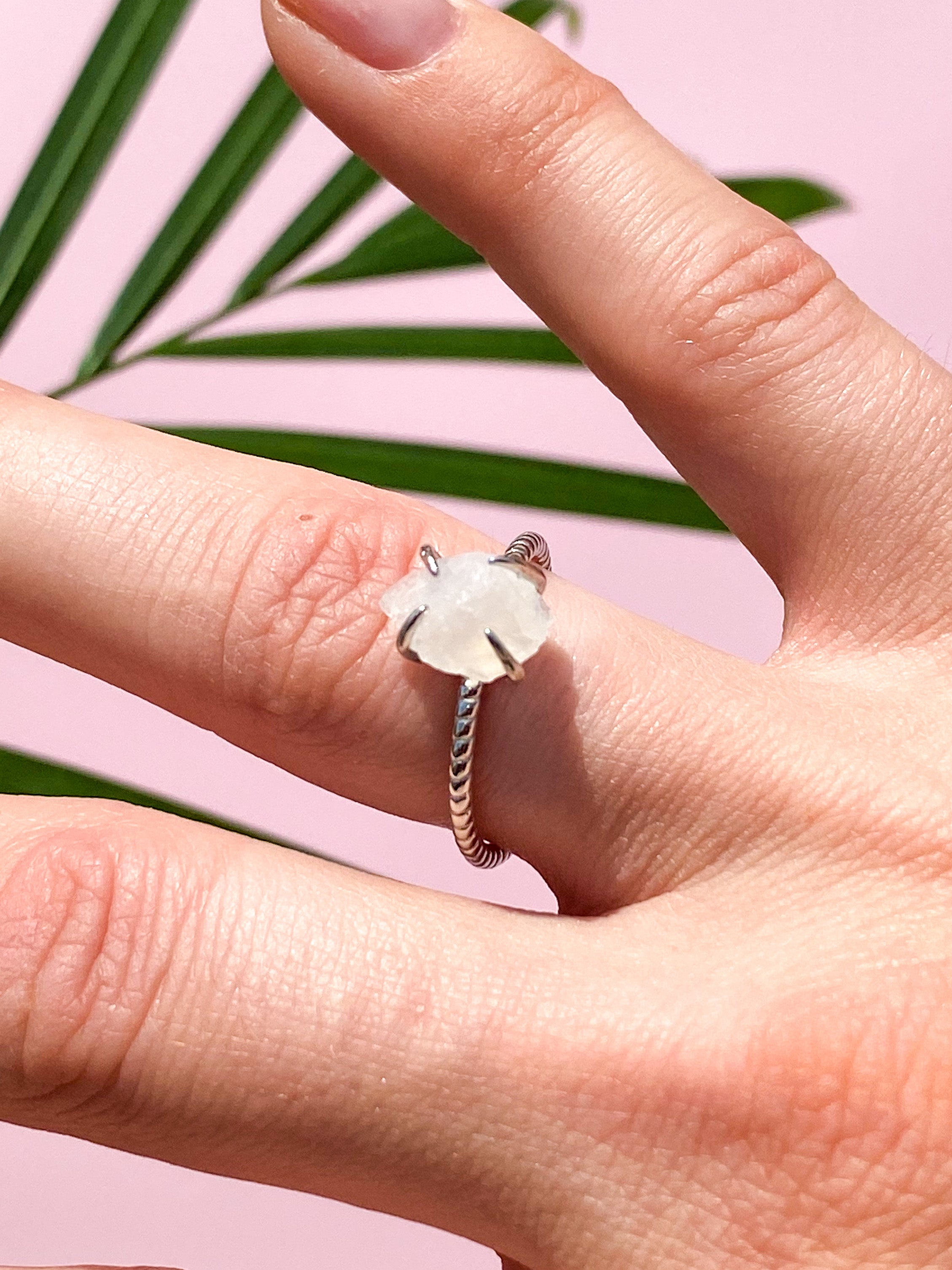 Rå kristallring - silver